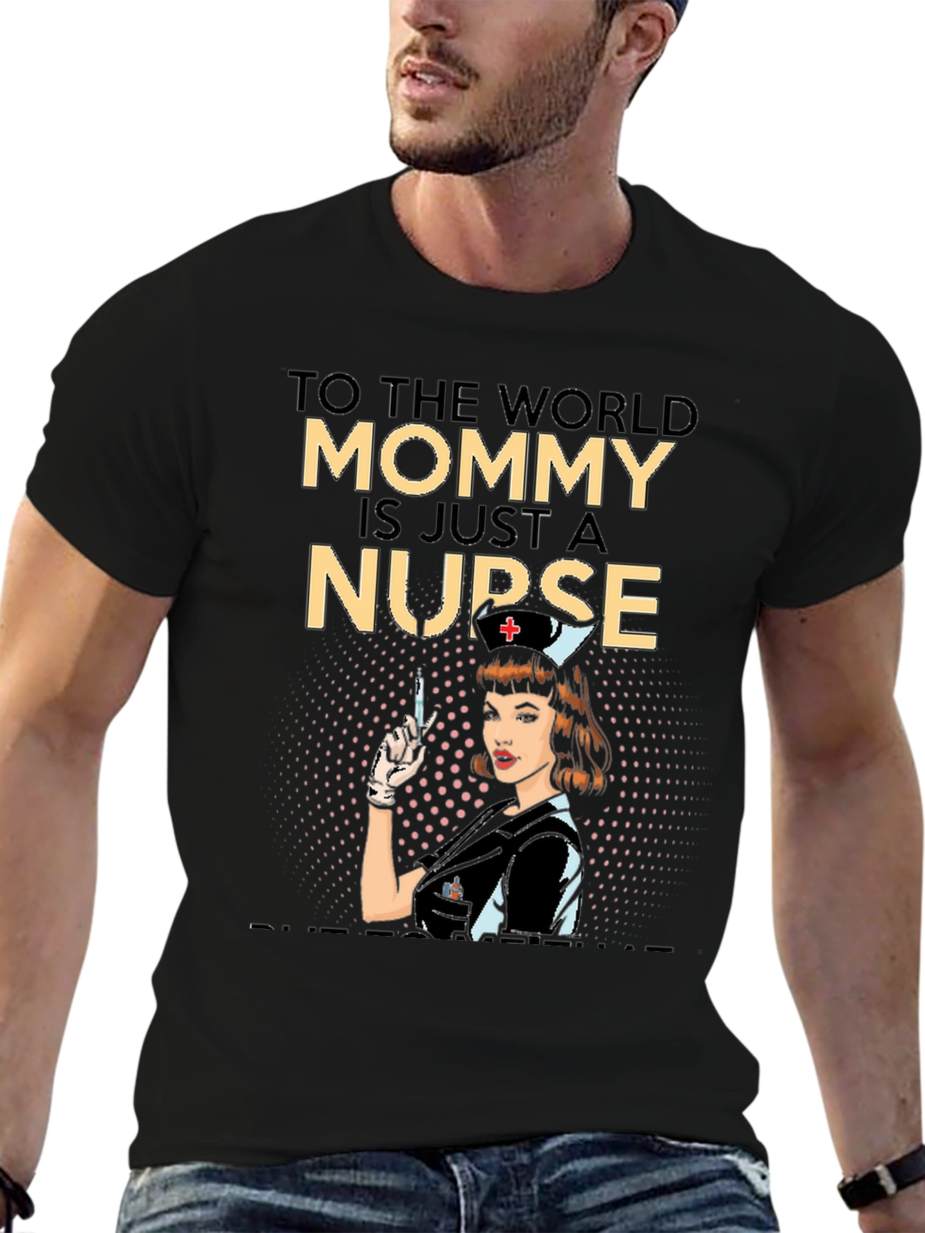 Black Mommy Nurse Graphic Tee view 6