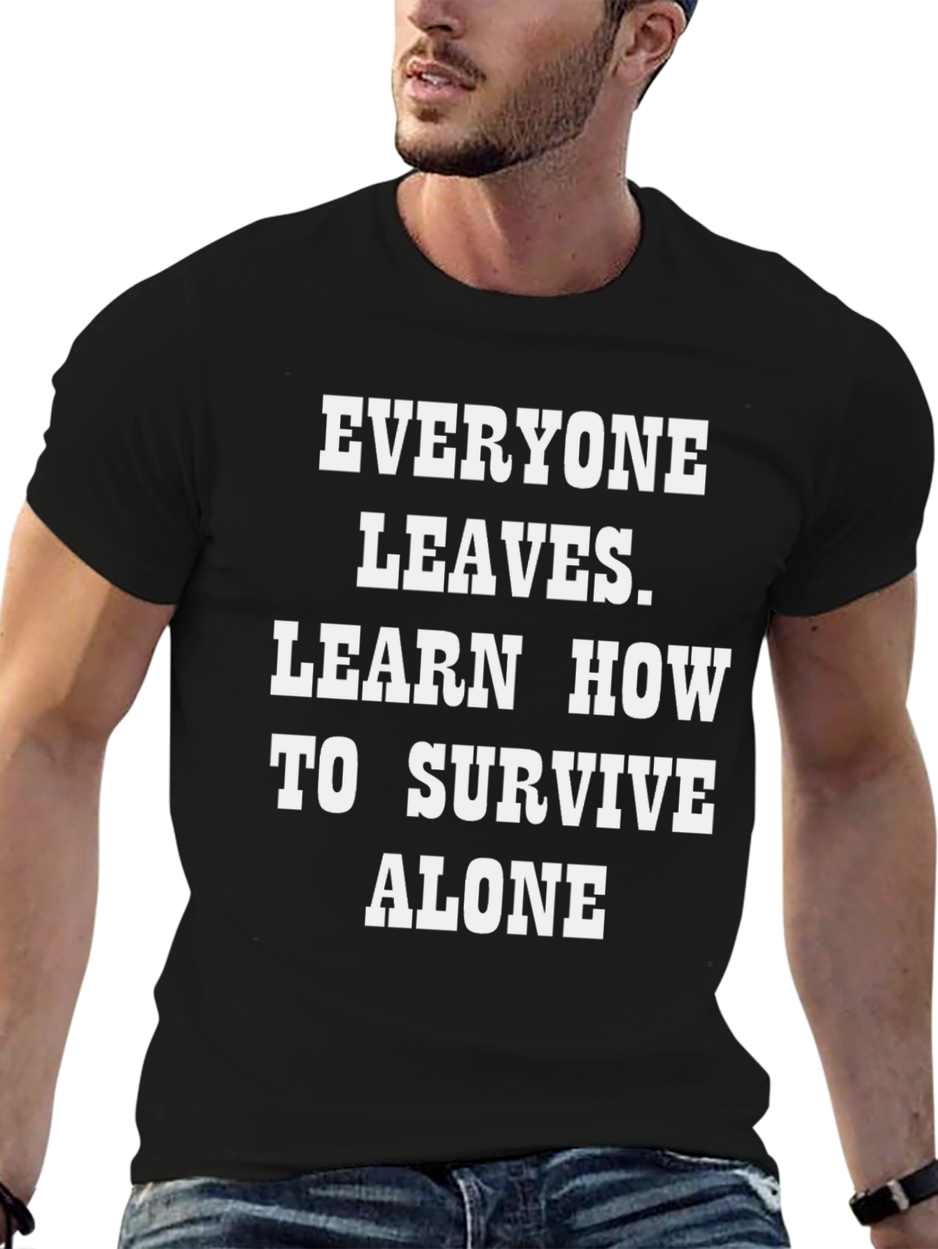 Black Everyone Leaves T-Shirt view 6