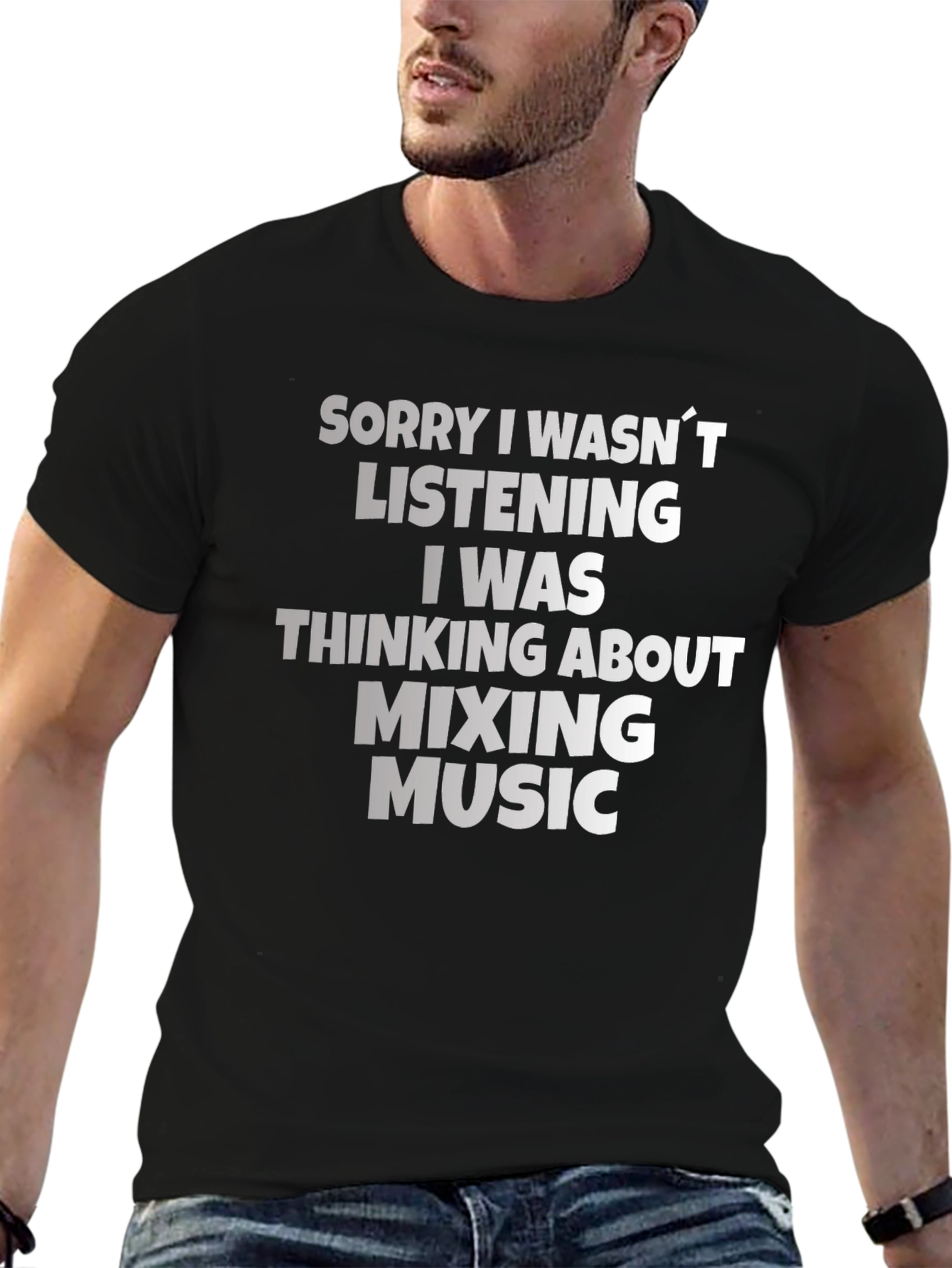 Black Mixing Music T-Shirt - Funny DJ Producer Tee view 6