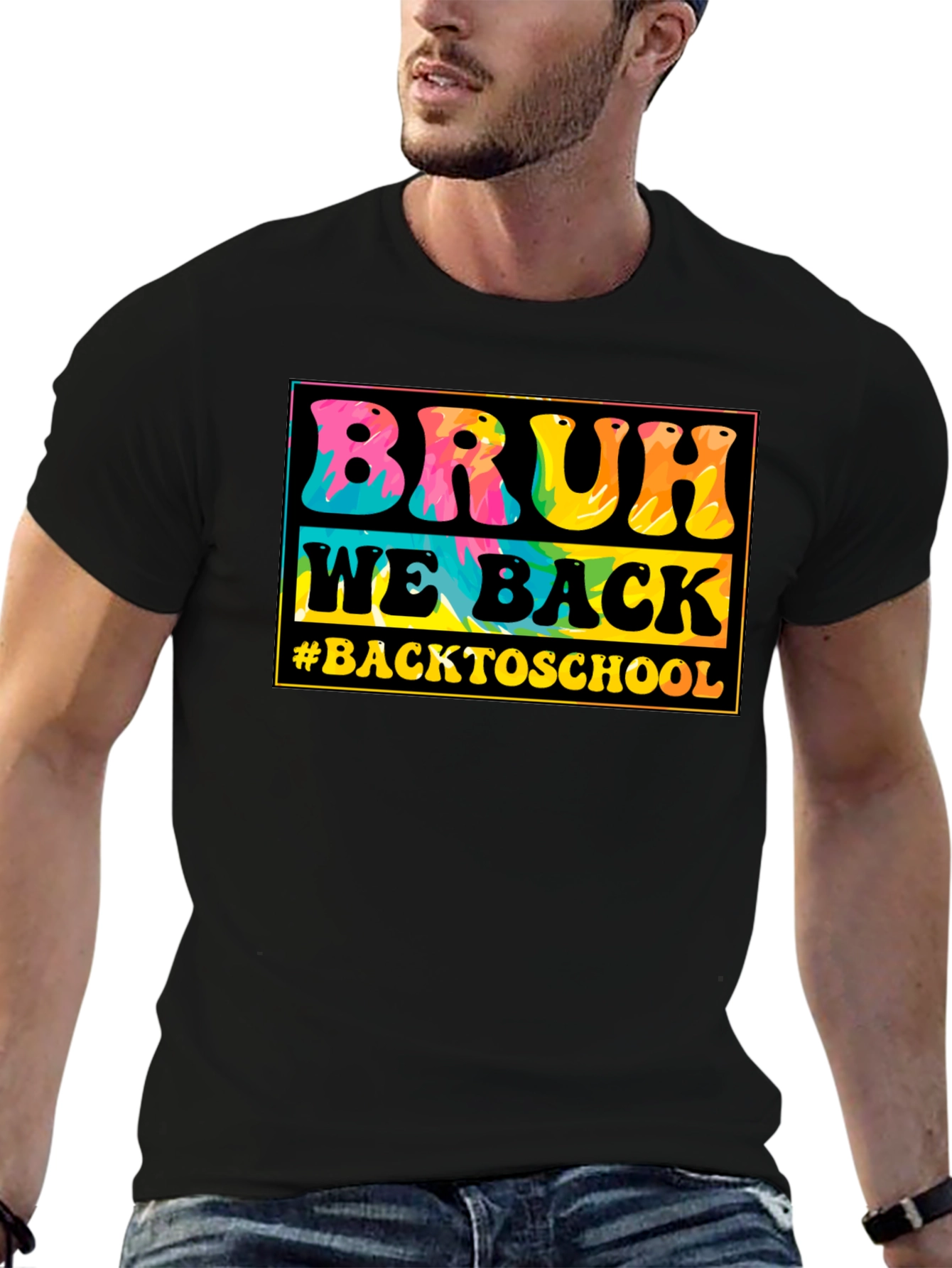 Black Bruh We Back to School Tie-Dye T-Shirt view 6