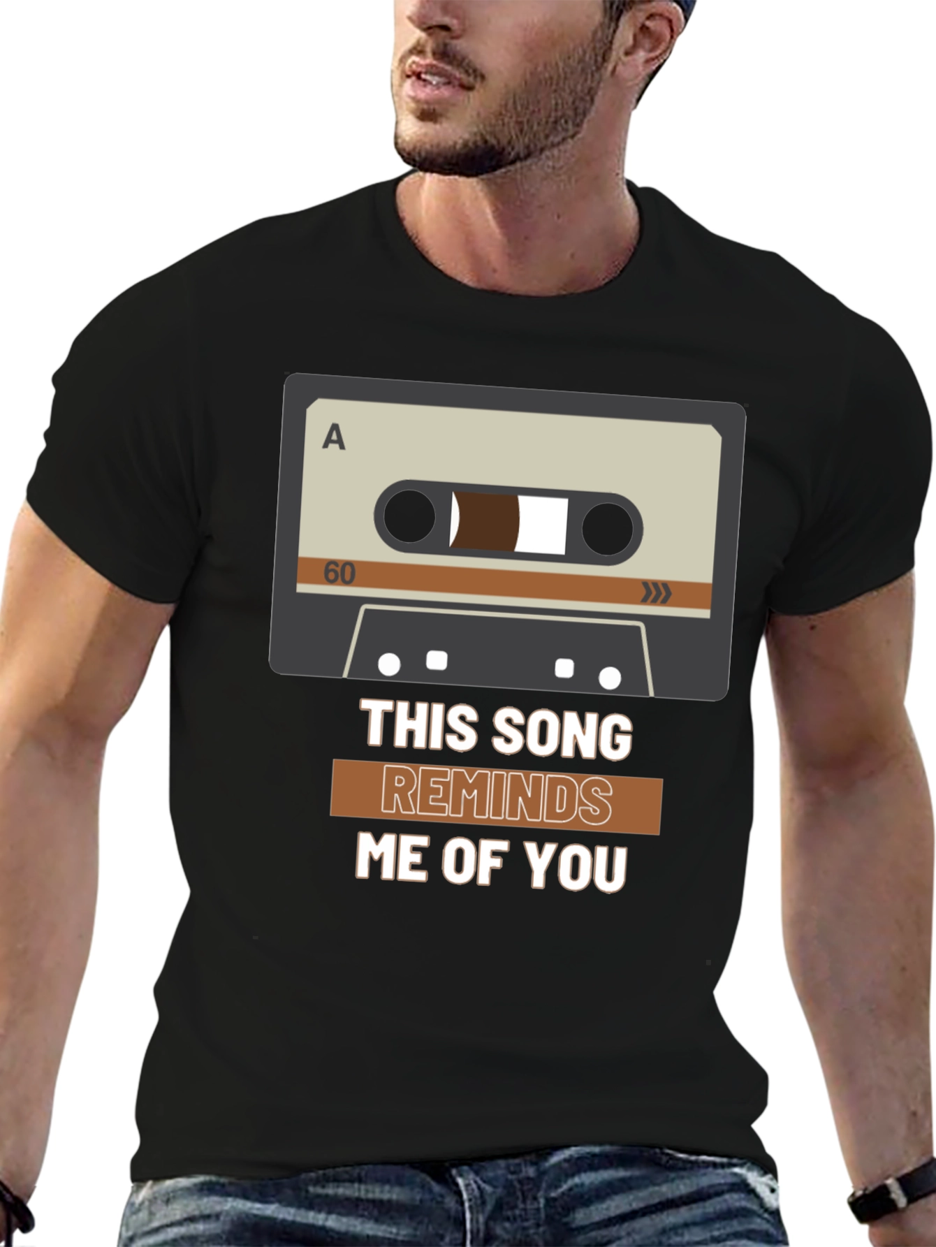 Black This Song Reminds Me of You Cassette Tape Graphic Tee view 6