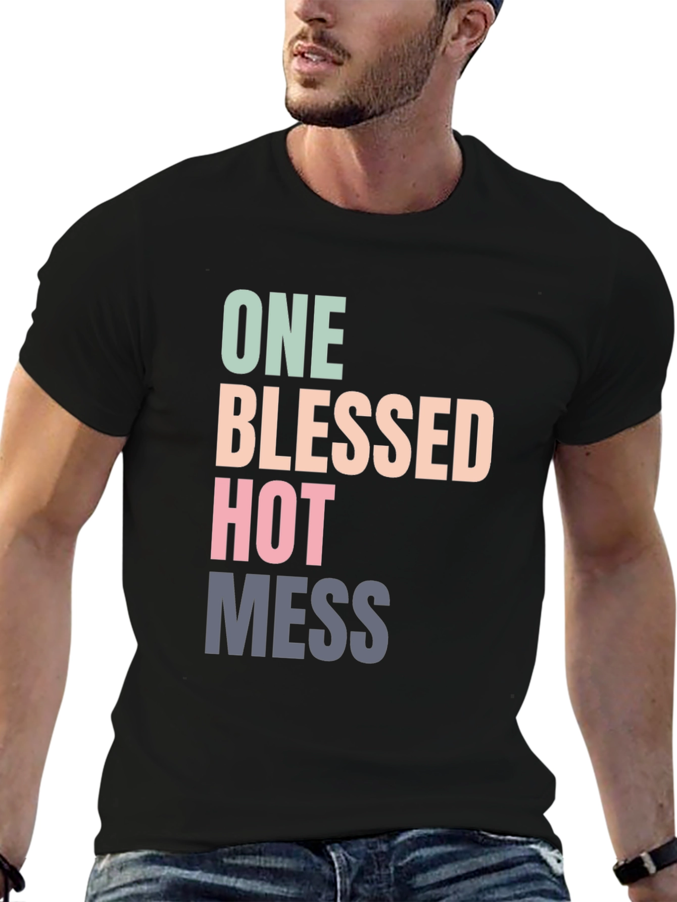 Black One Blessed Hot Mess Graphic Tee view 6