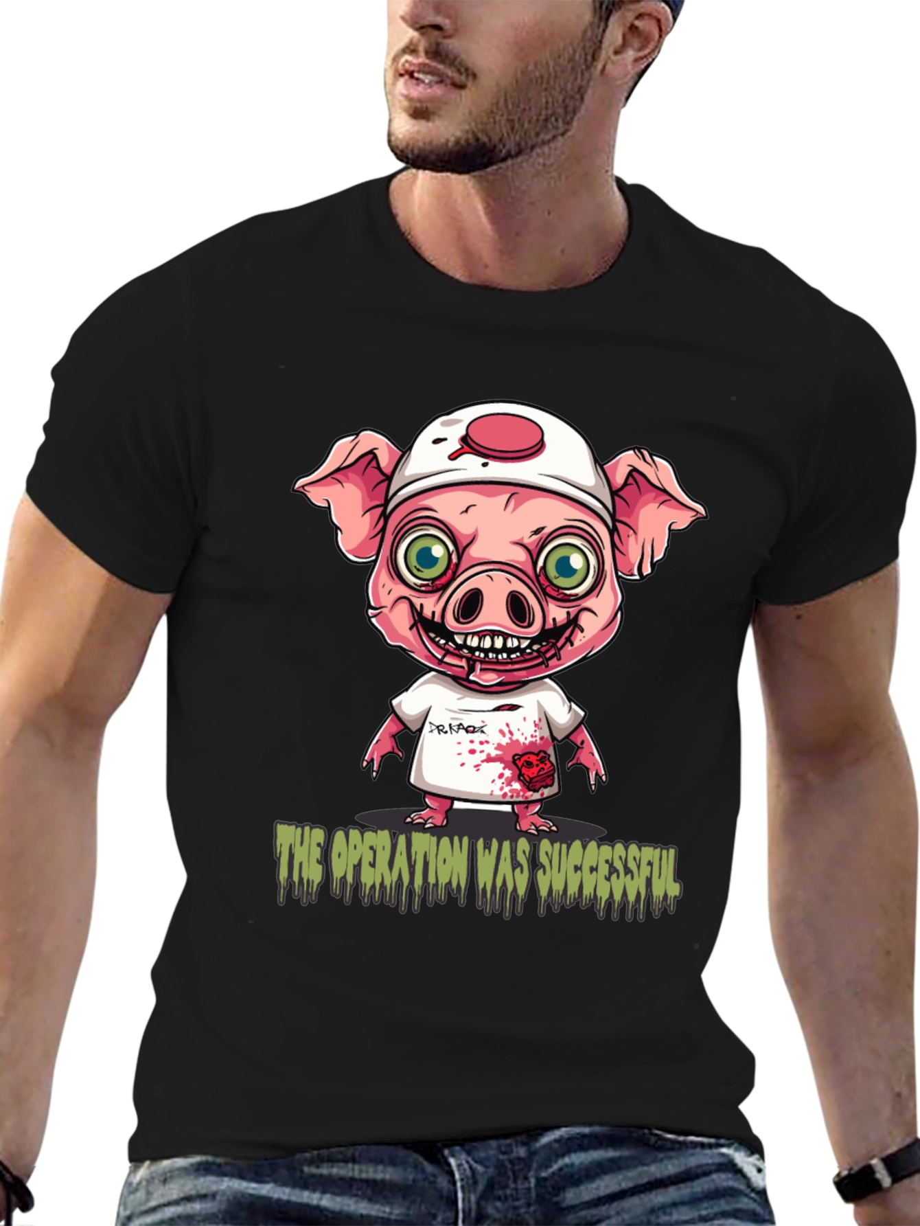 Black Operation Successful Pig Doctor T-Shirt view 6