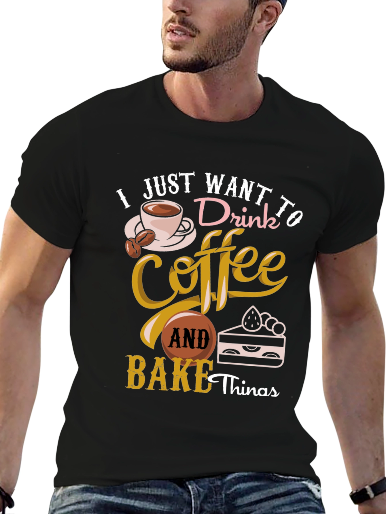 Black Coffee & Baking Lover T-Shirt view 6