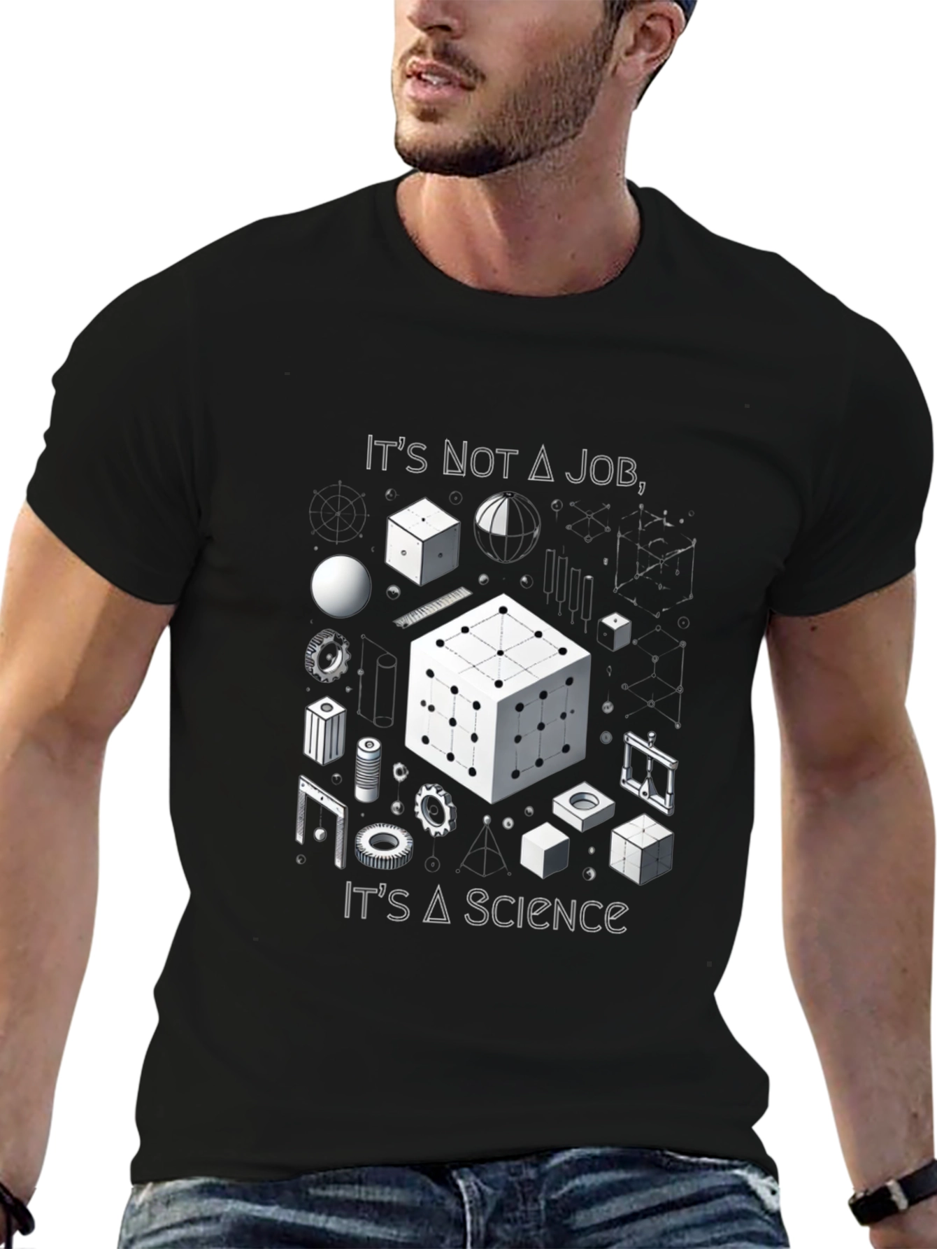 Black It's Not A Job It's A Science T-Shirt view 6
