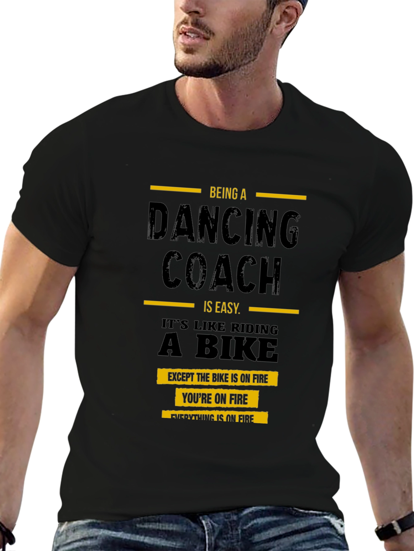 Black Dancing Coach On Fire T-Shirt view 6