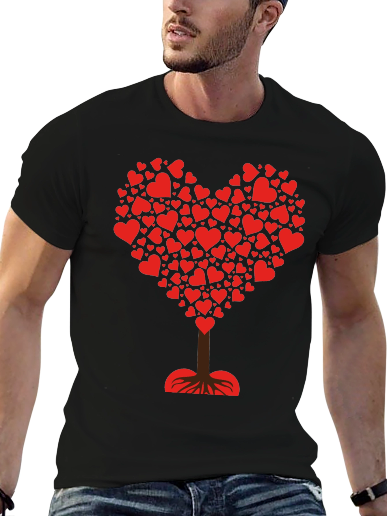 Black Heart Tree Graphic Tee - Love & Nature T-Shirt view 6