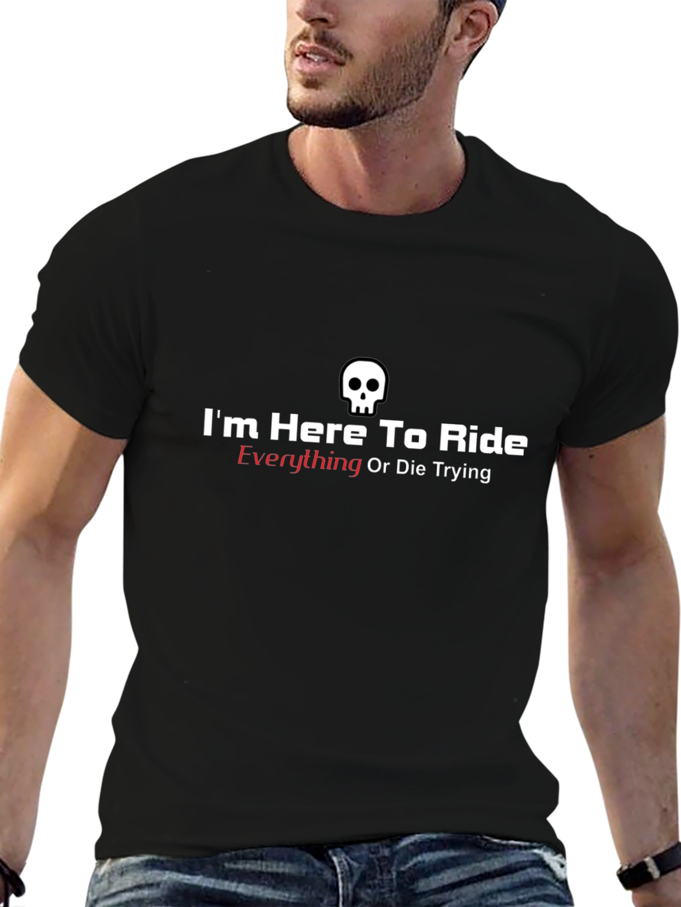 Black Skull Ride Everything T-Shirt view 6