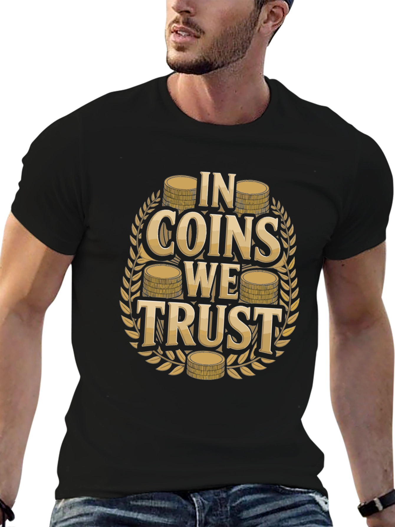 Black In Coins We Trust Graphic Tee - Black Cotton view 6