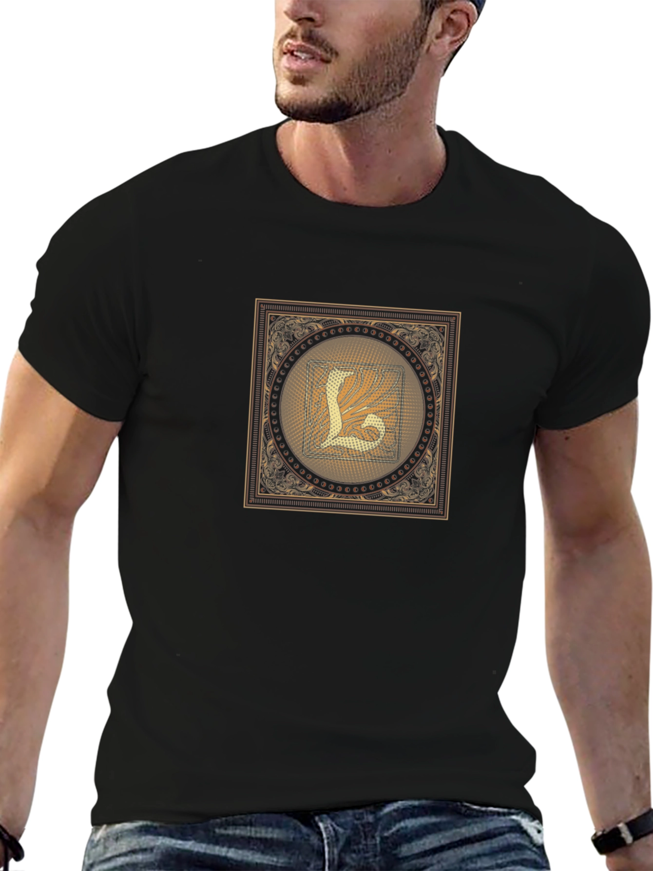 Ornate Letter L Graphic T-Shirt - 6