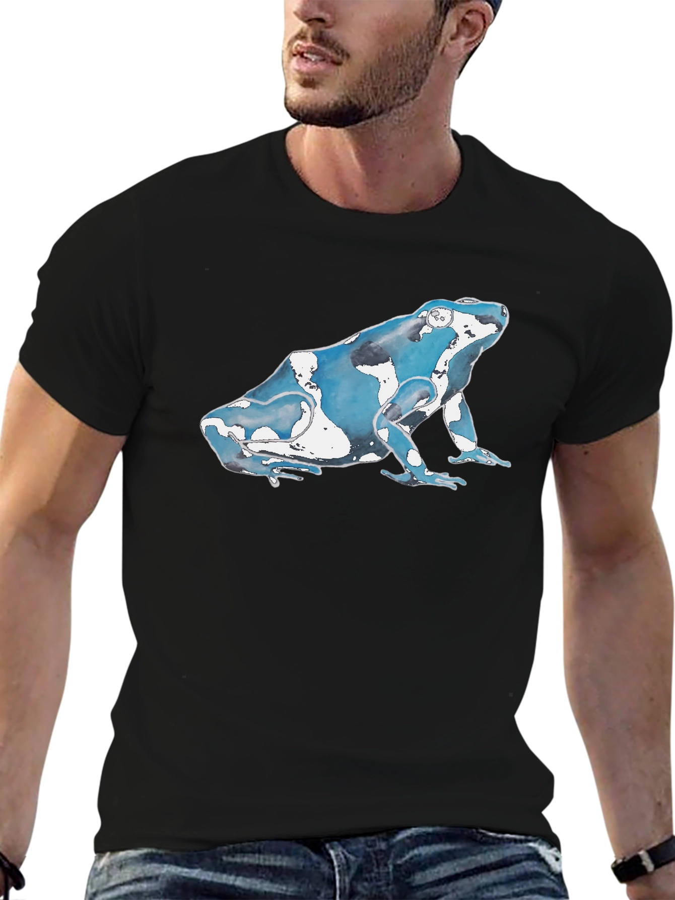 Black Blue Poison Dart Frog Graphic T-Shirt view 6