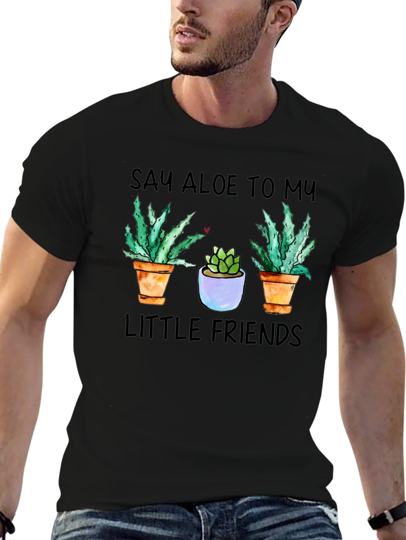 Black Say Aloe To My Little Friends Graphic Tee view 6