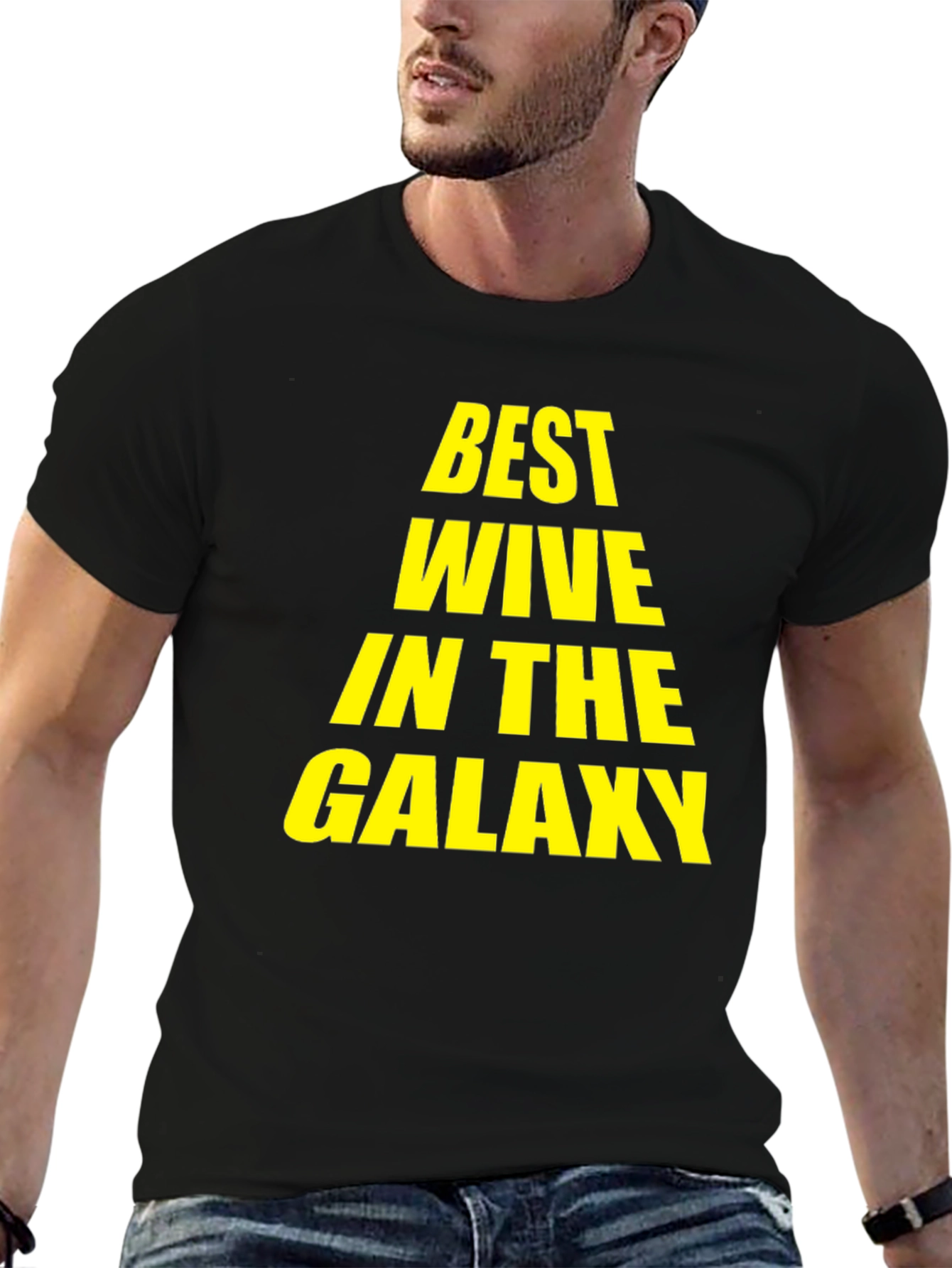 Black Best Wife in the Galaxy T-Shirt - Novelty Gift view 6