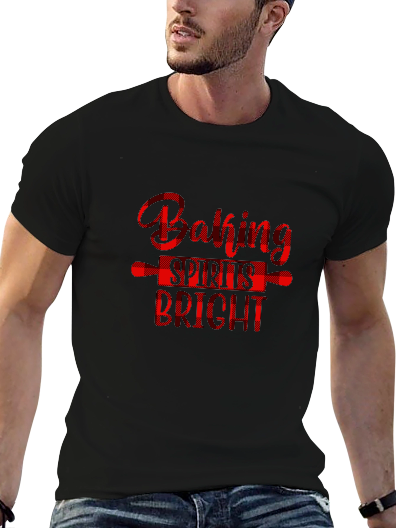 Black Baking Spirits Bright Christmas T-Shirt view 6