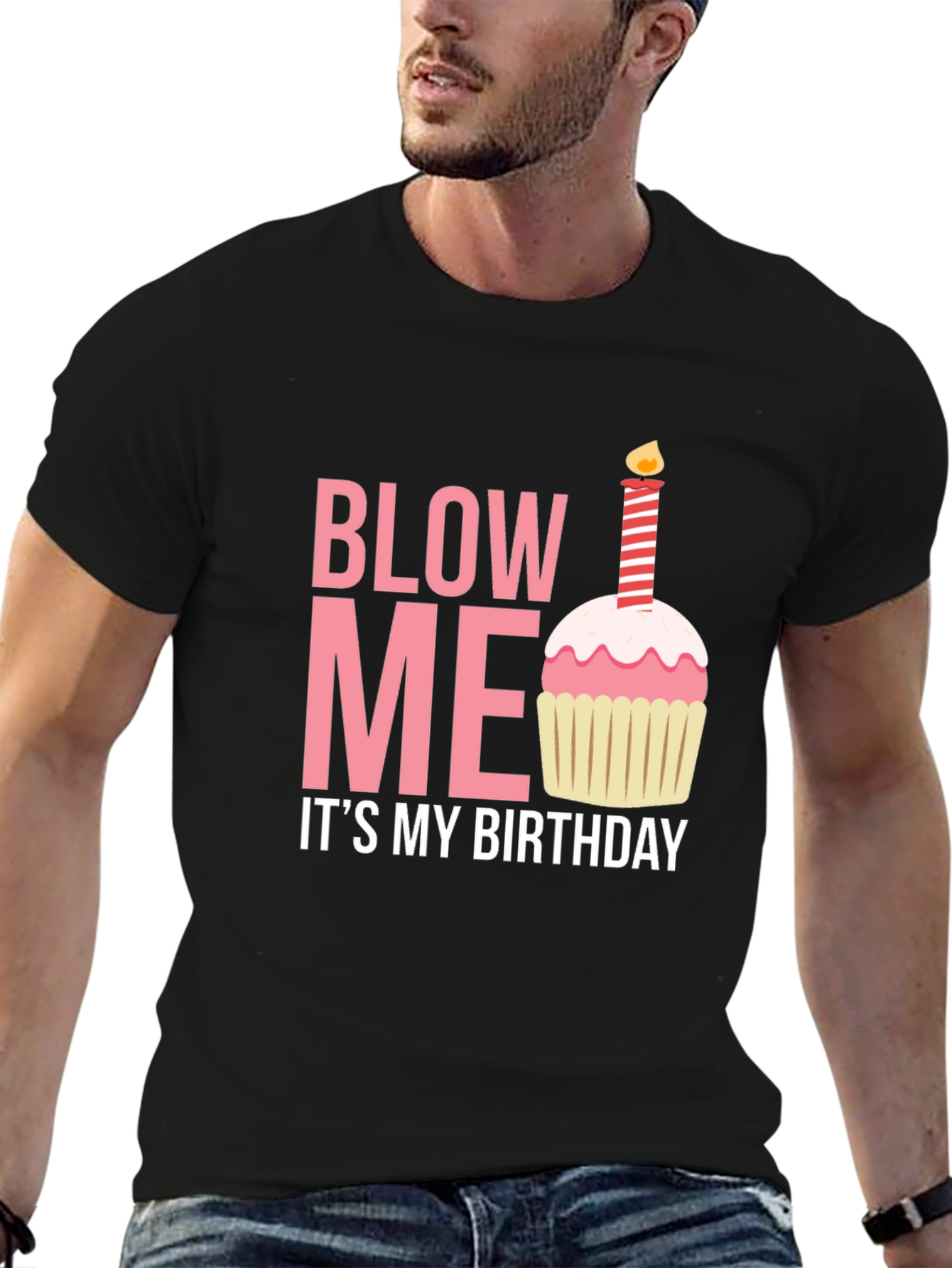 Black Blow Me It's My Birthday T-Shirt view 6