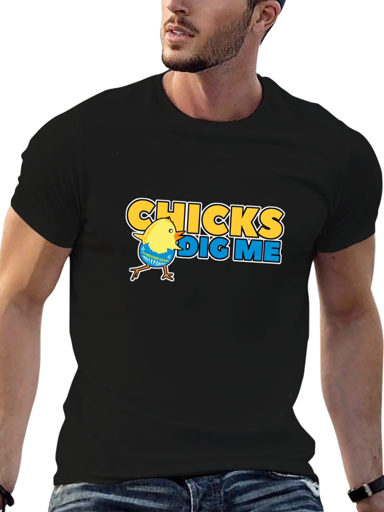 Black Funny Chicks Dig Me Graphic T-Shirt view 6