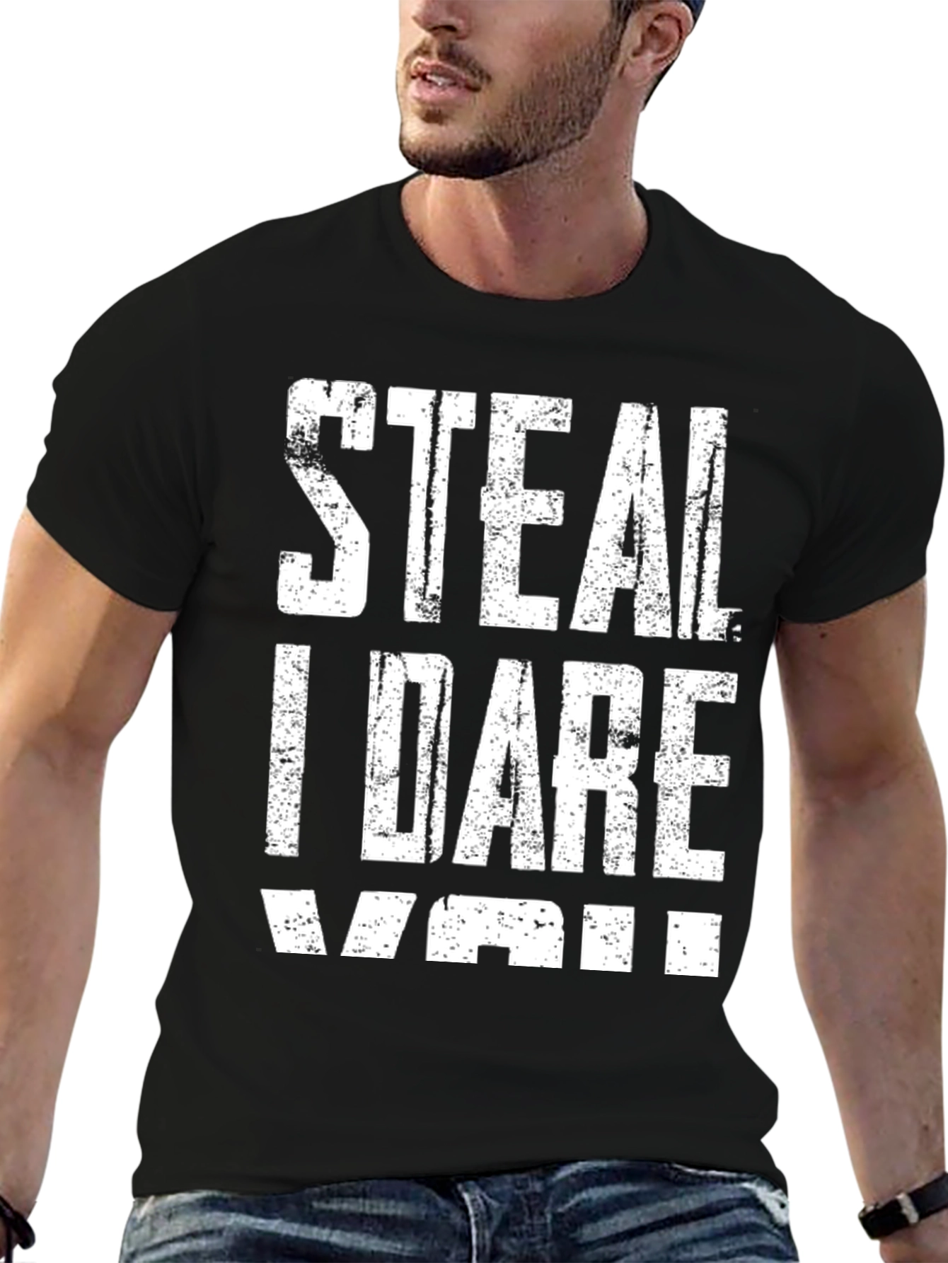 Black Steal I Dare You Graphic Tee view 6