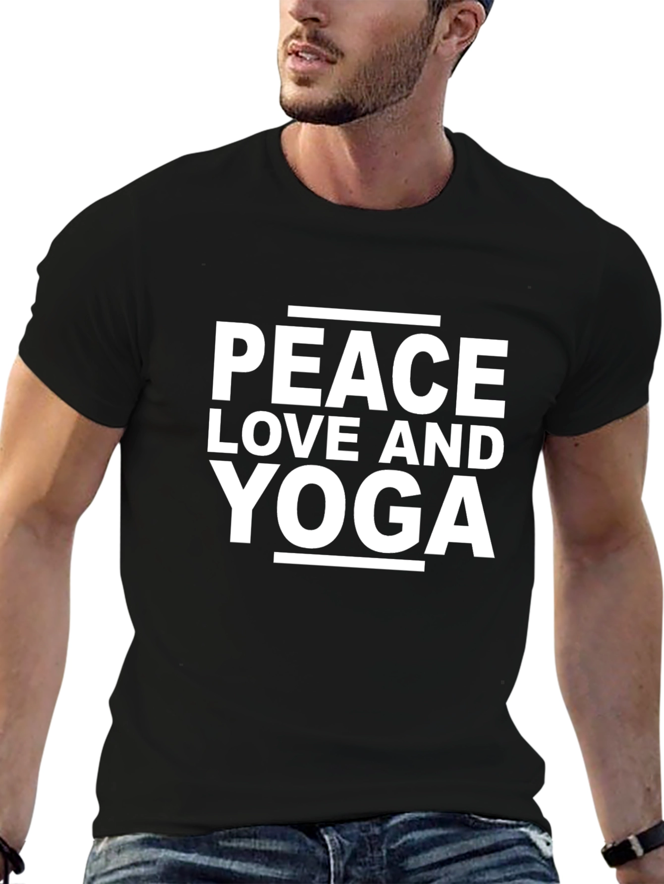 Black Peace Love Yoga Graphic Tee view 6