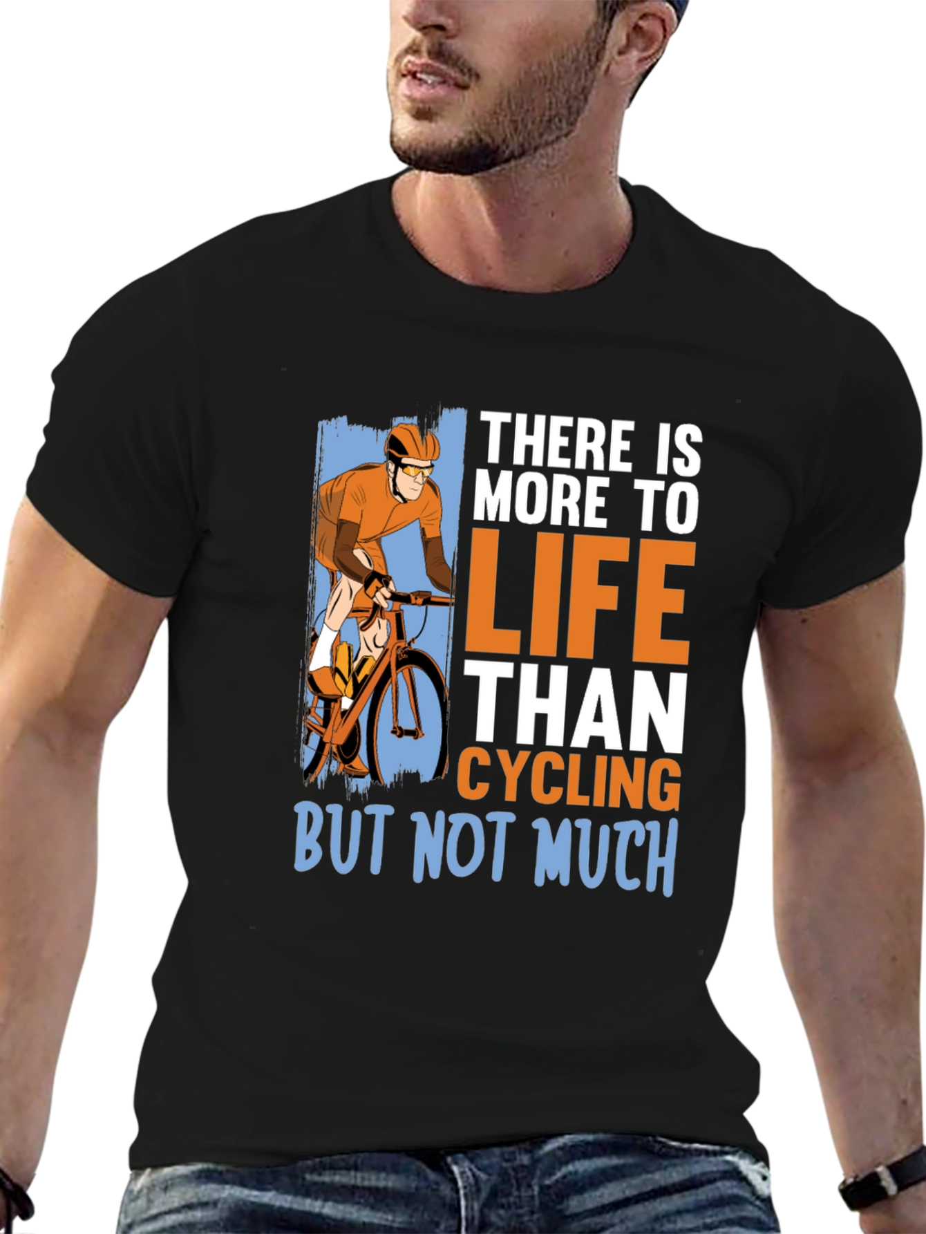 Black Cycling T-Shirt: There Is More To Life Than Cycling view 6