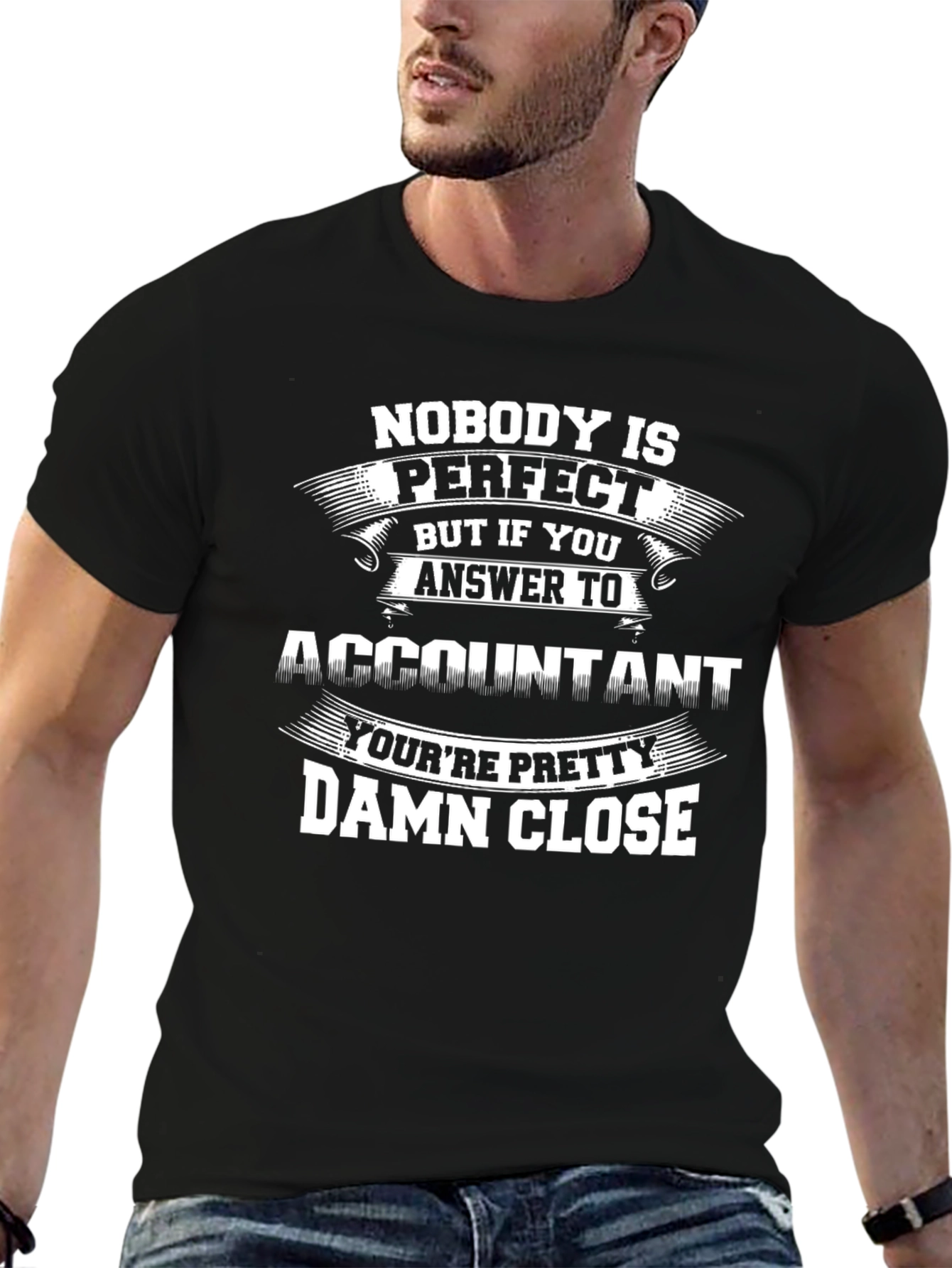 Black Accountant Perfect Close Funny T-Shirt view 6