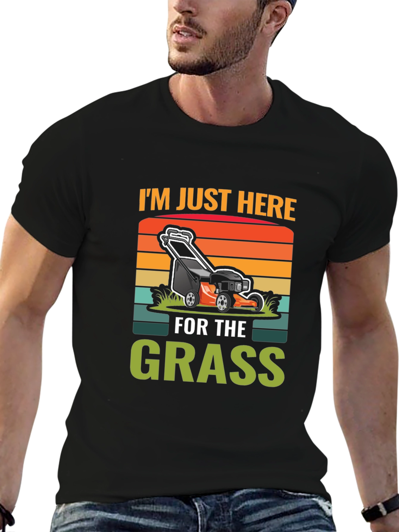 Black I'm Just Here For The Grass T-Shirt view 6