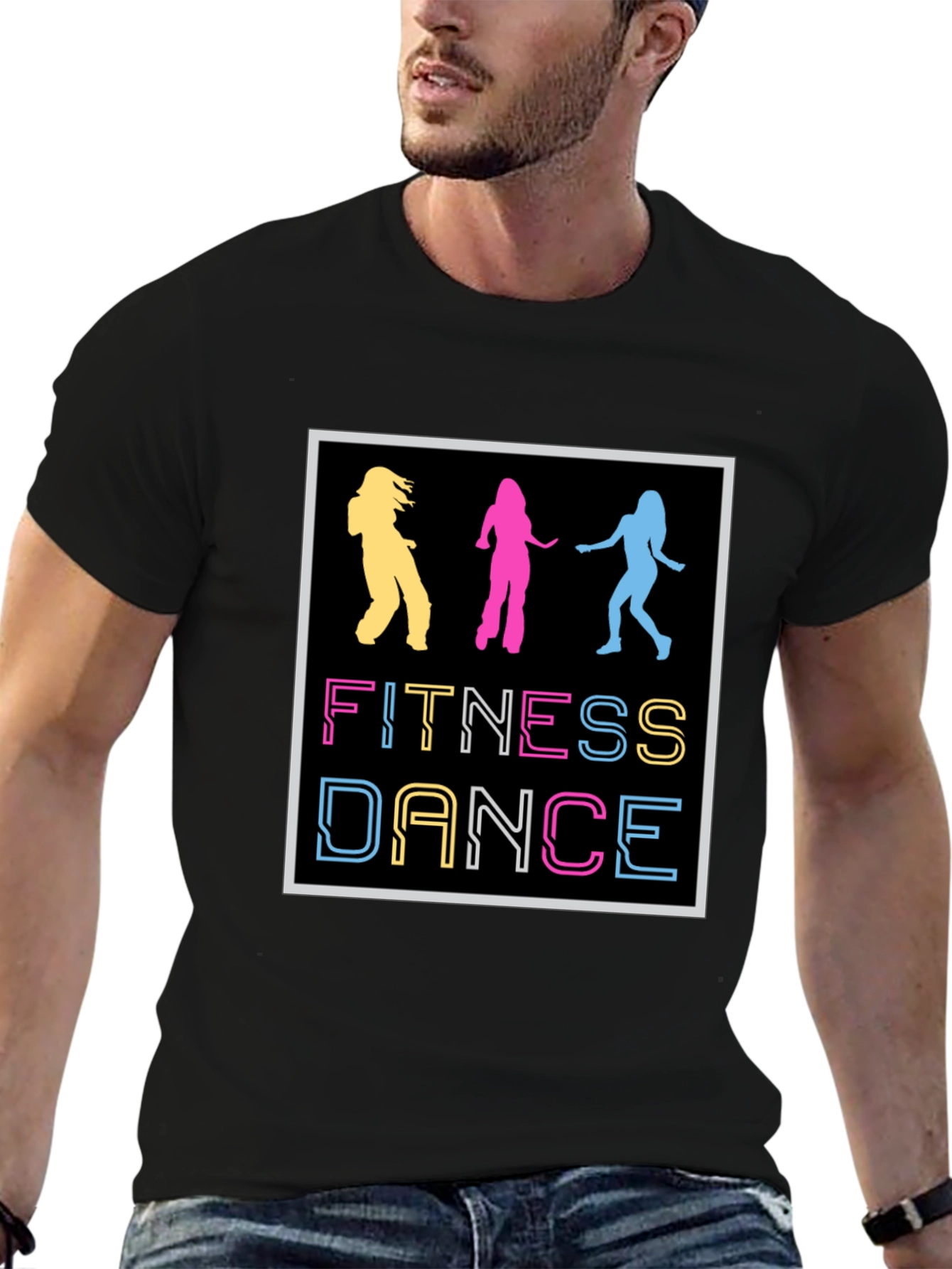 Black Fitness Dance Graphic T-Shirt view 6