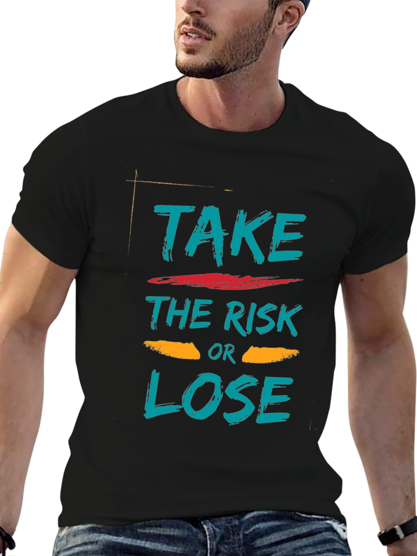 Black Take the Risk Graphic Tee view 6
