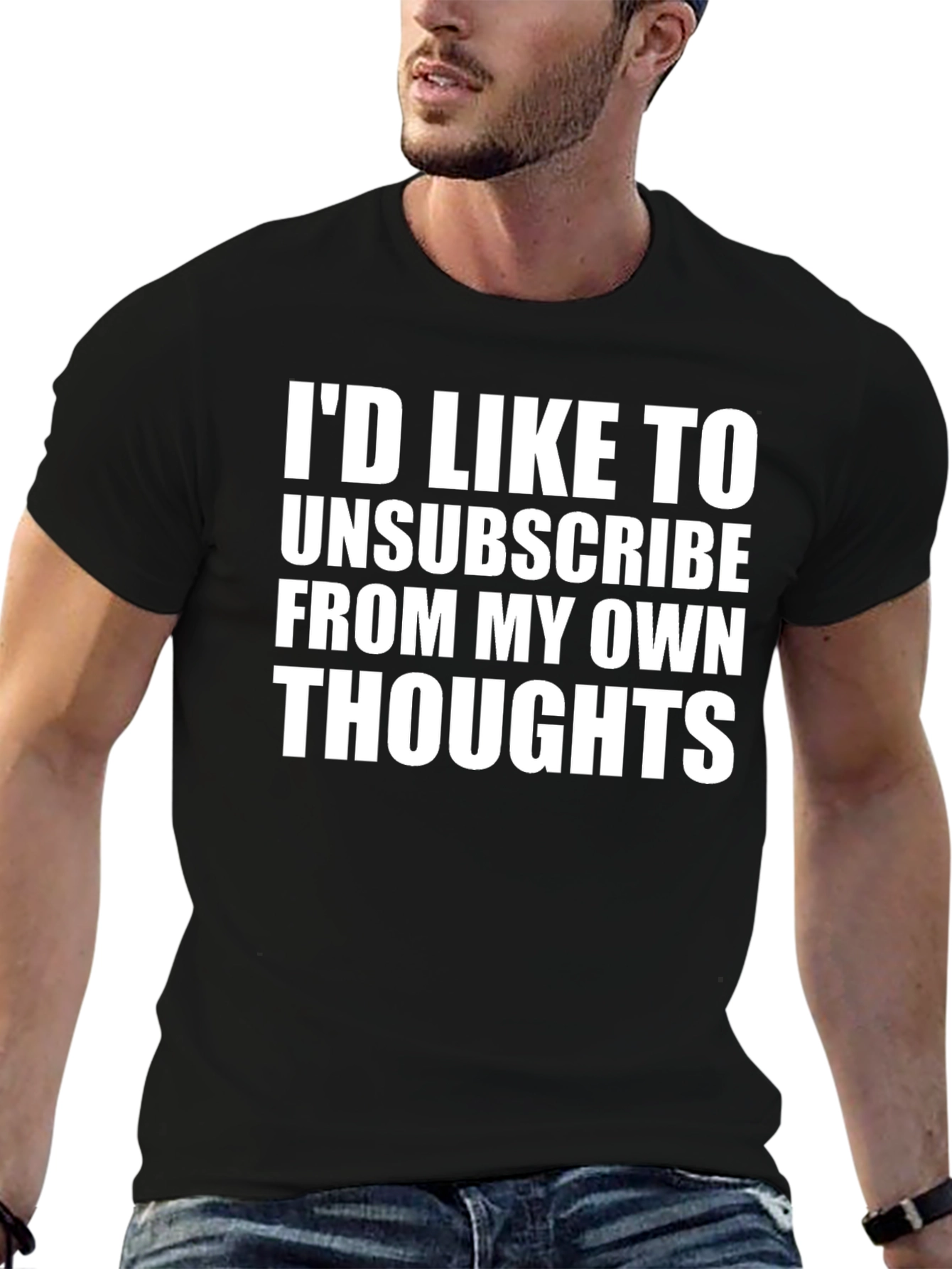 Black Unsubscribe From My Own Thoughts T-Shirt view 6