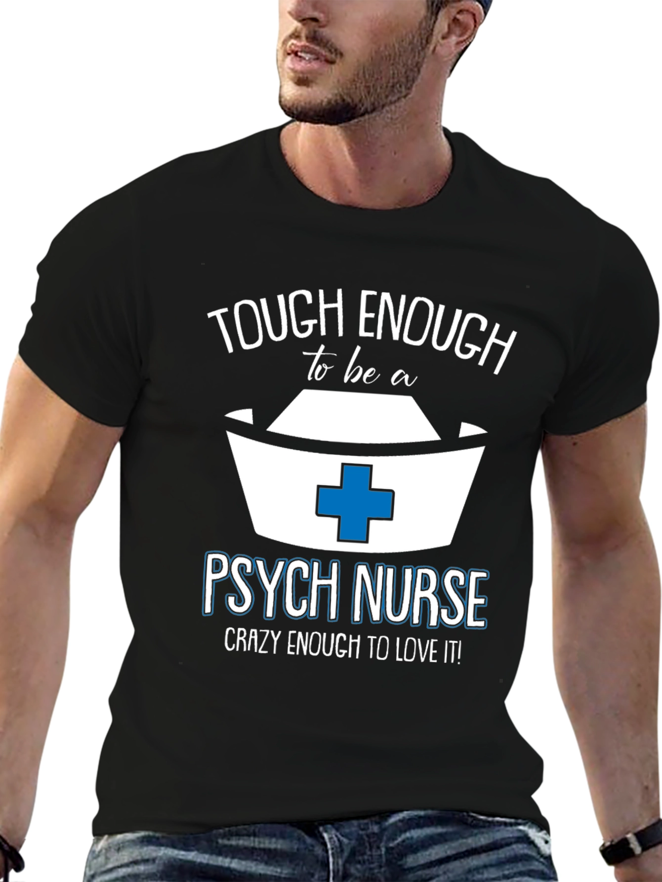 Black Tough Enough Psych Nurse Tee view 6