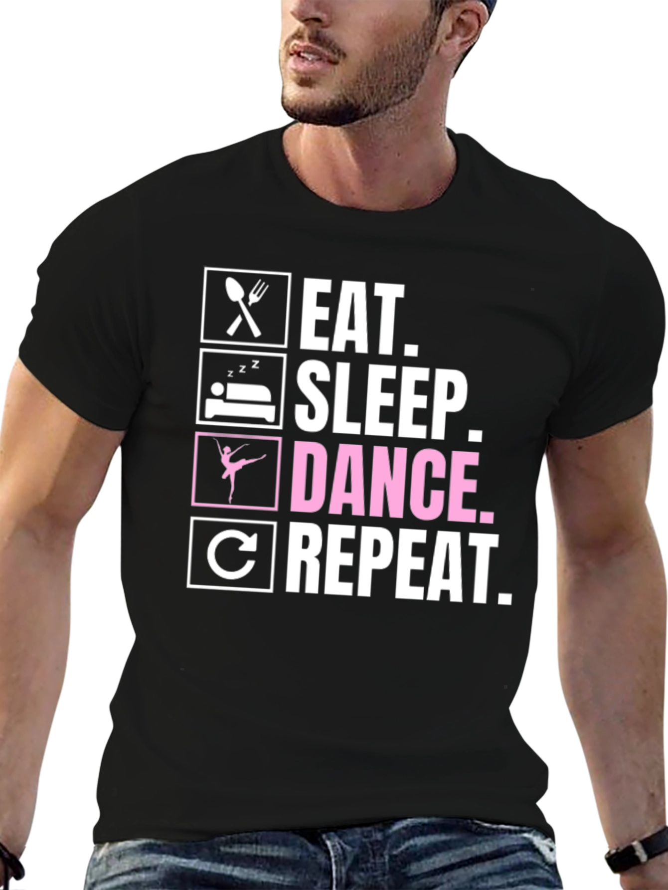 Black Eat Sleep Dance Repeat T-Shirt view 6