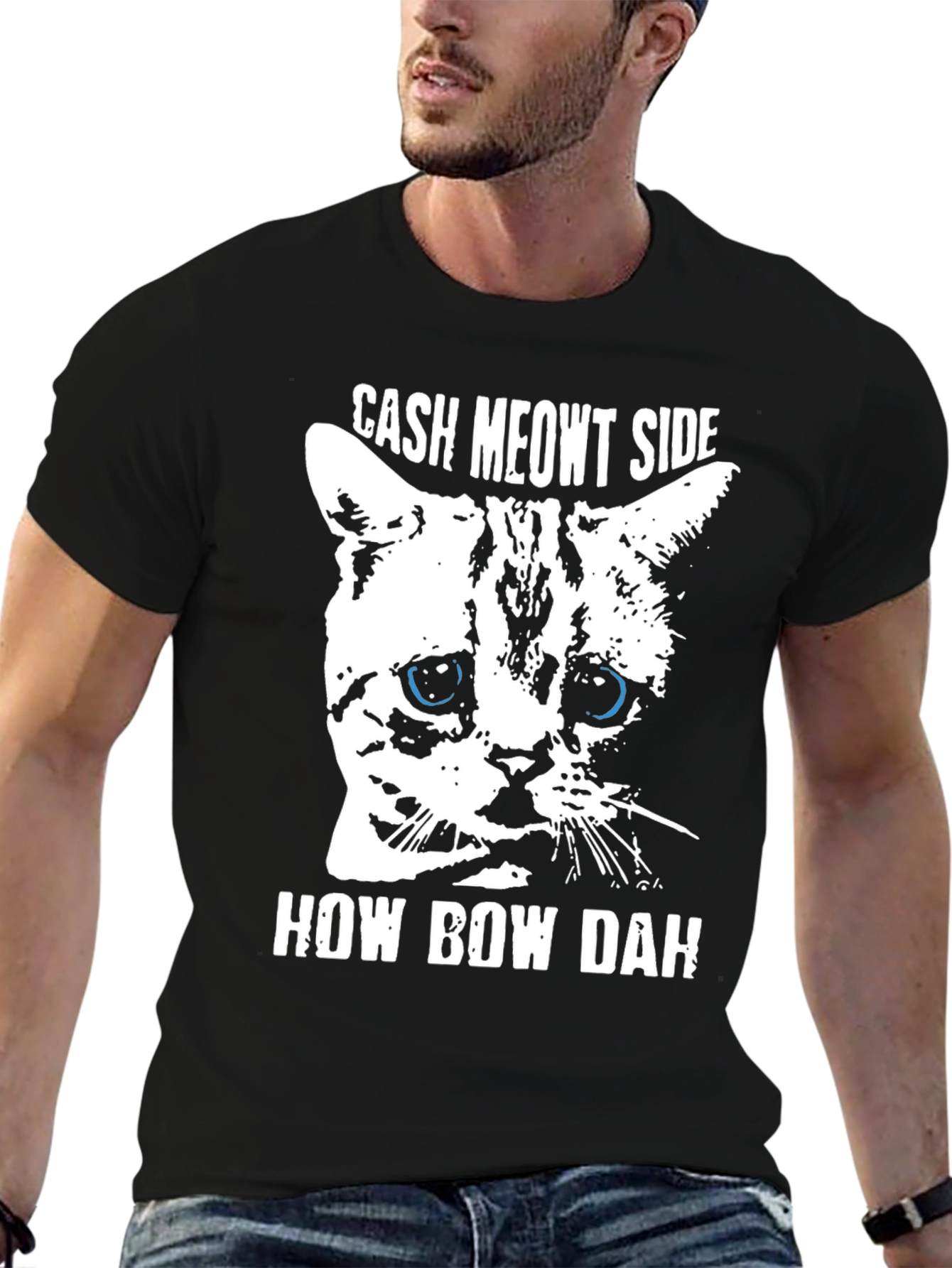 Cash Meowt Side T-Shirt - Funny Cat Tee - 6