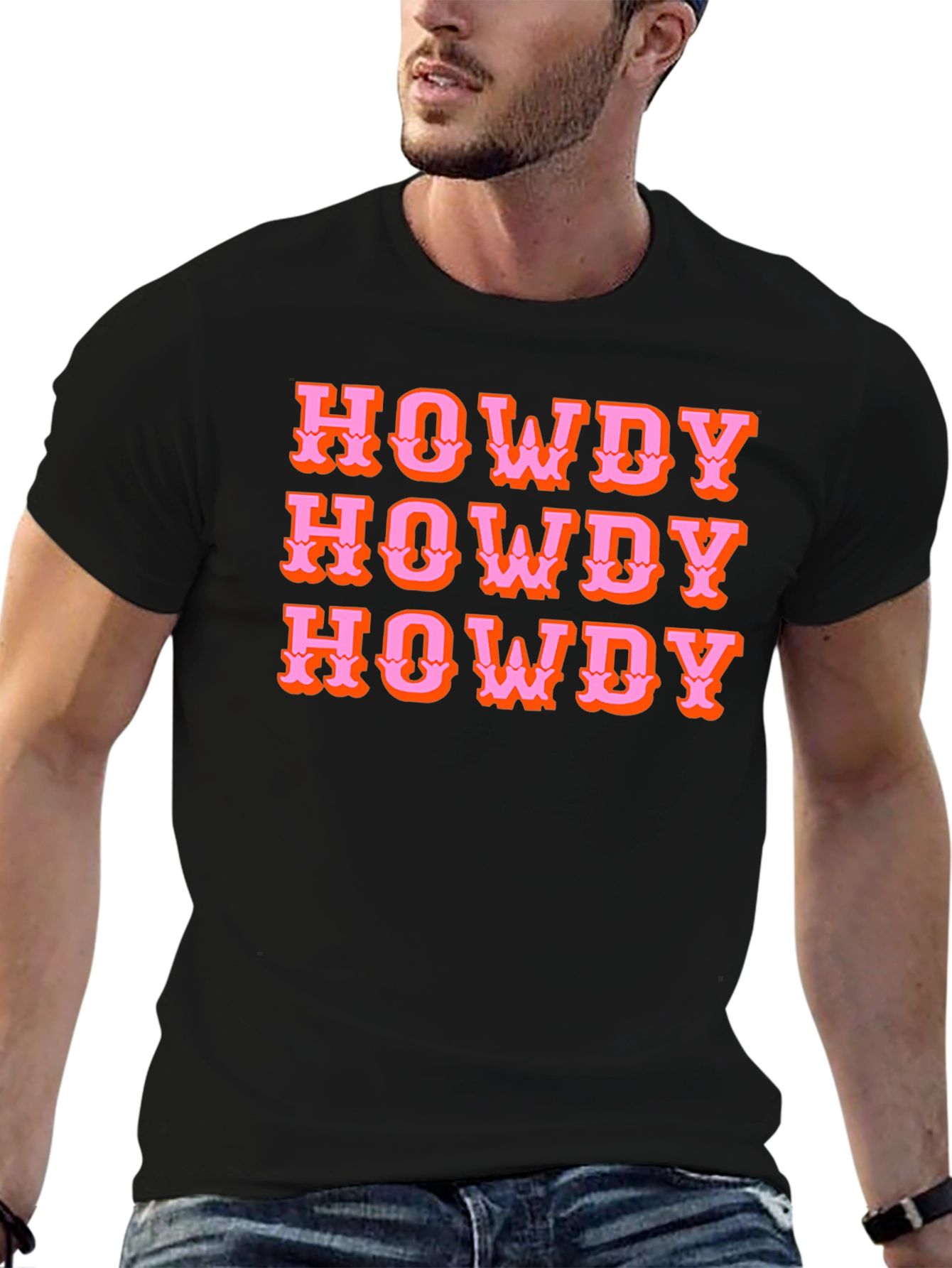 Black Howdy T-Shirt - Western Style Novelty Tee view 6