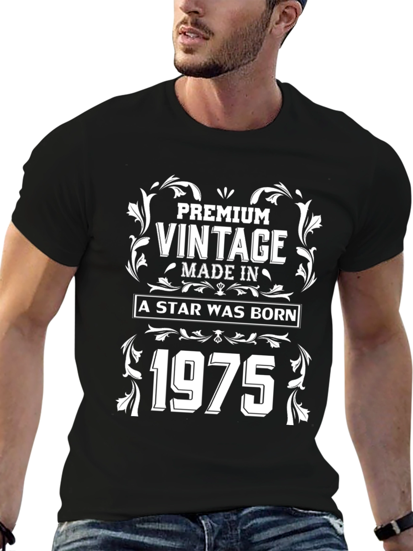 Black Premium Vintage 1975 T-Shirt view 6