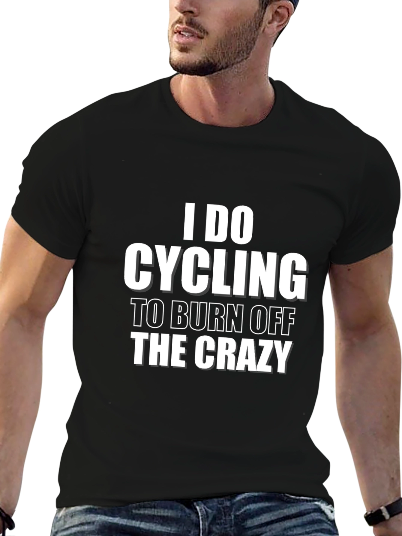 Black Cycling Burn Off Crazy T-Shirt - Black view 6