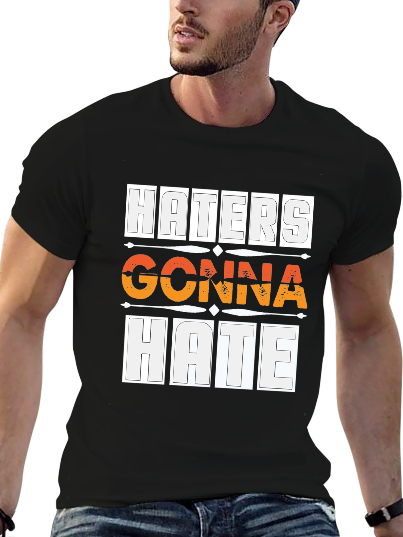 Black Haters Gonna Hate Graphic Tee view 6