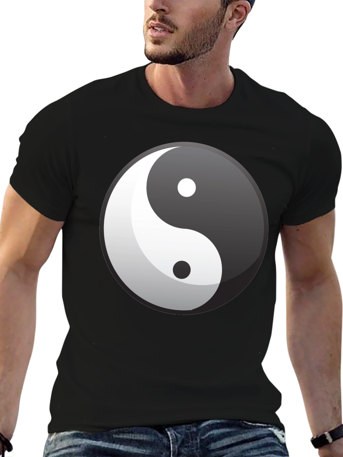 Black Yin Yang Graphic Tee - Balance & Style view 6