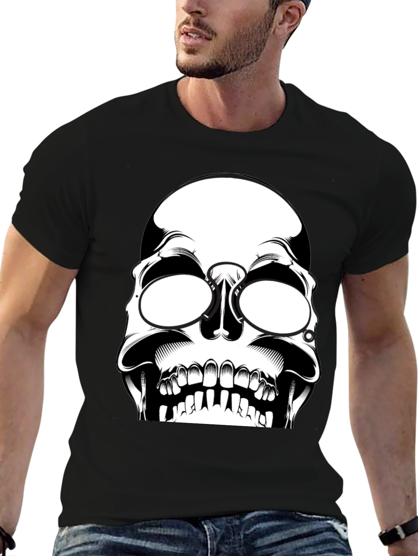 Black Skull Graphic T-Shirt - Edgy Style view 6