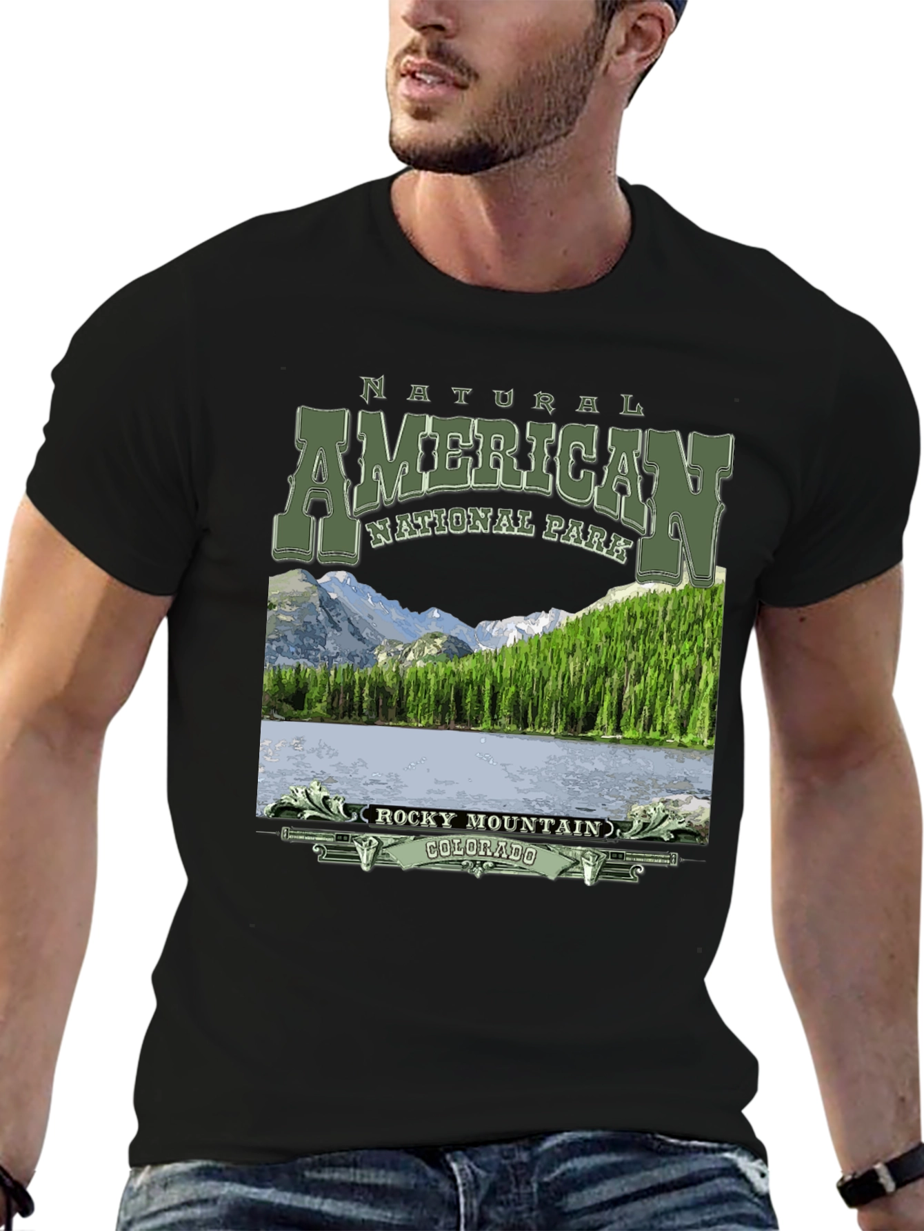 Black Rocky Mountain National Park T-Shirt view 6