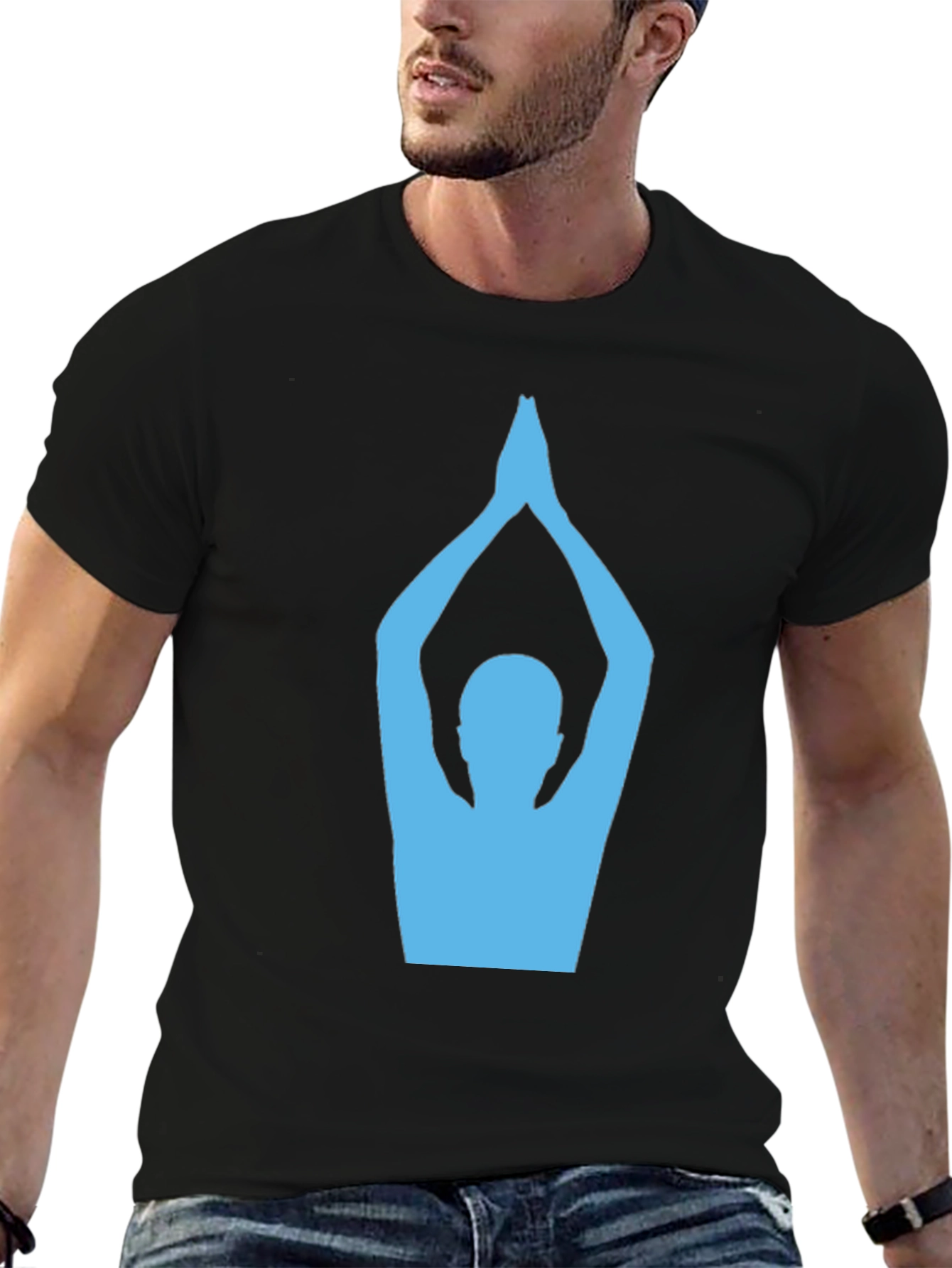 Black Yoga Pose Graphic T-Shirt view 6