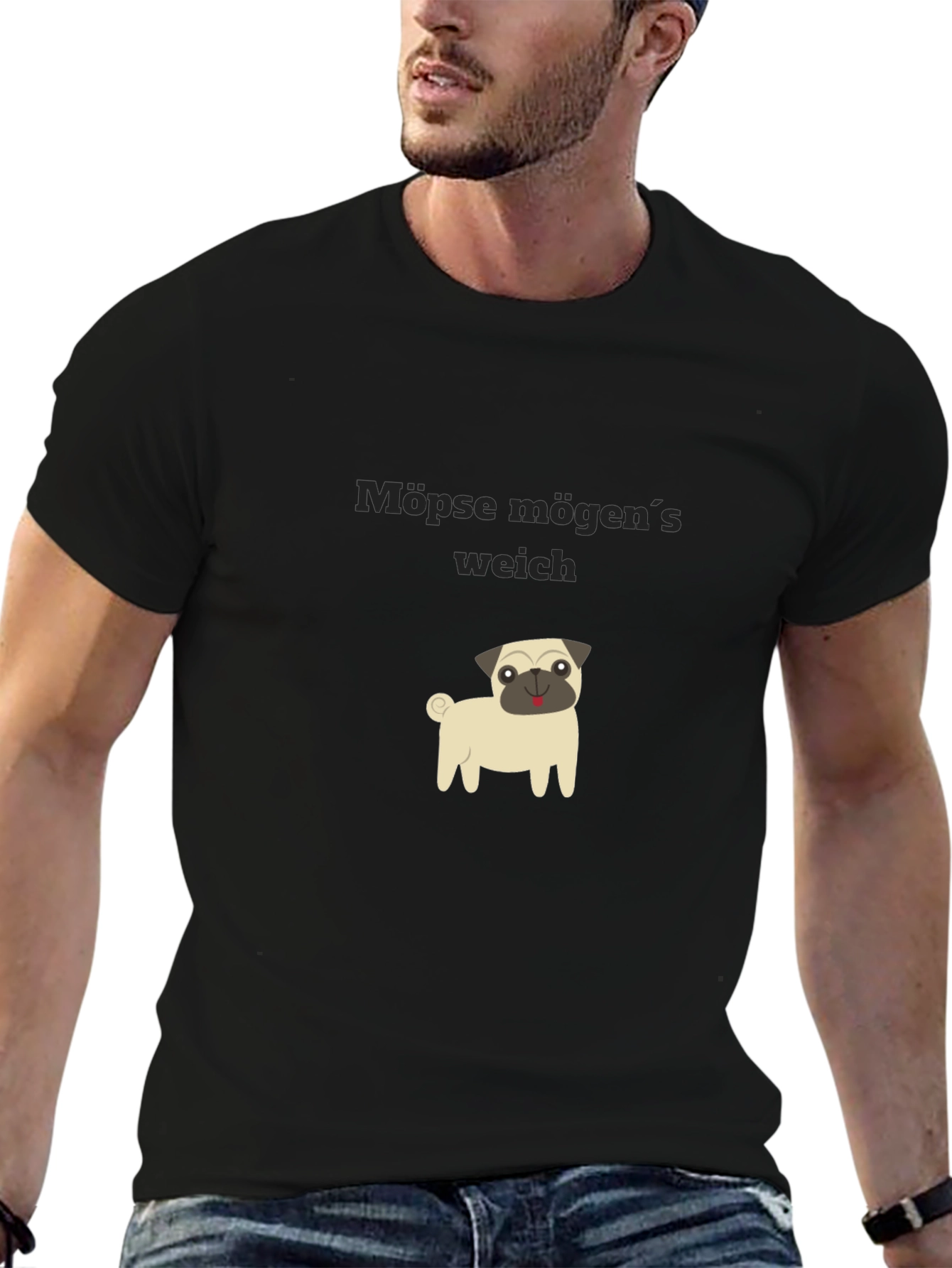 Pug Lovers Black T-Shirt: Möpse mögen's weich - 6