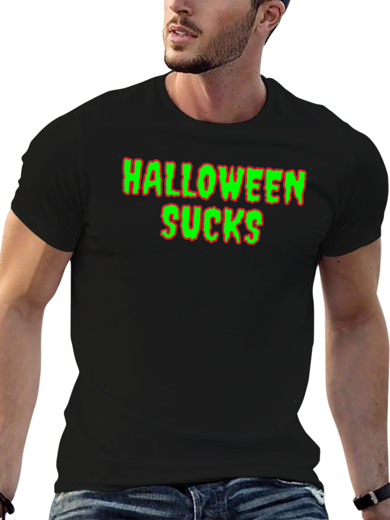 Black Halloween Sucks T-Shirt view 6