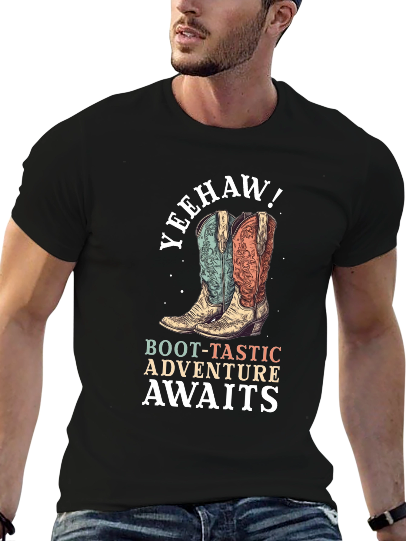 Yeehaw Cowboy Boots Graphic T-Shirt - 6