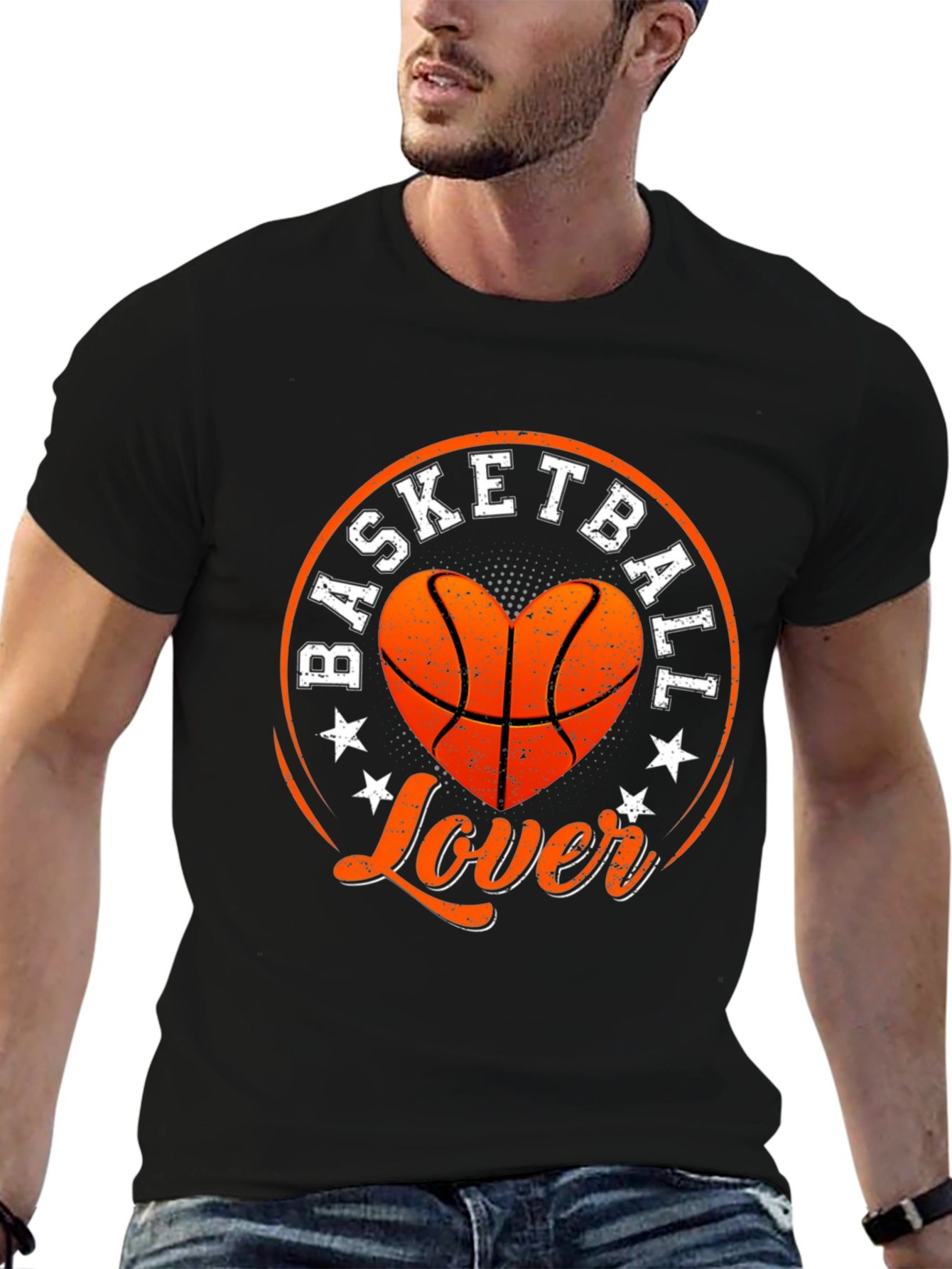Black Basketball Lover Graphic T-Shirt view 6