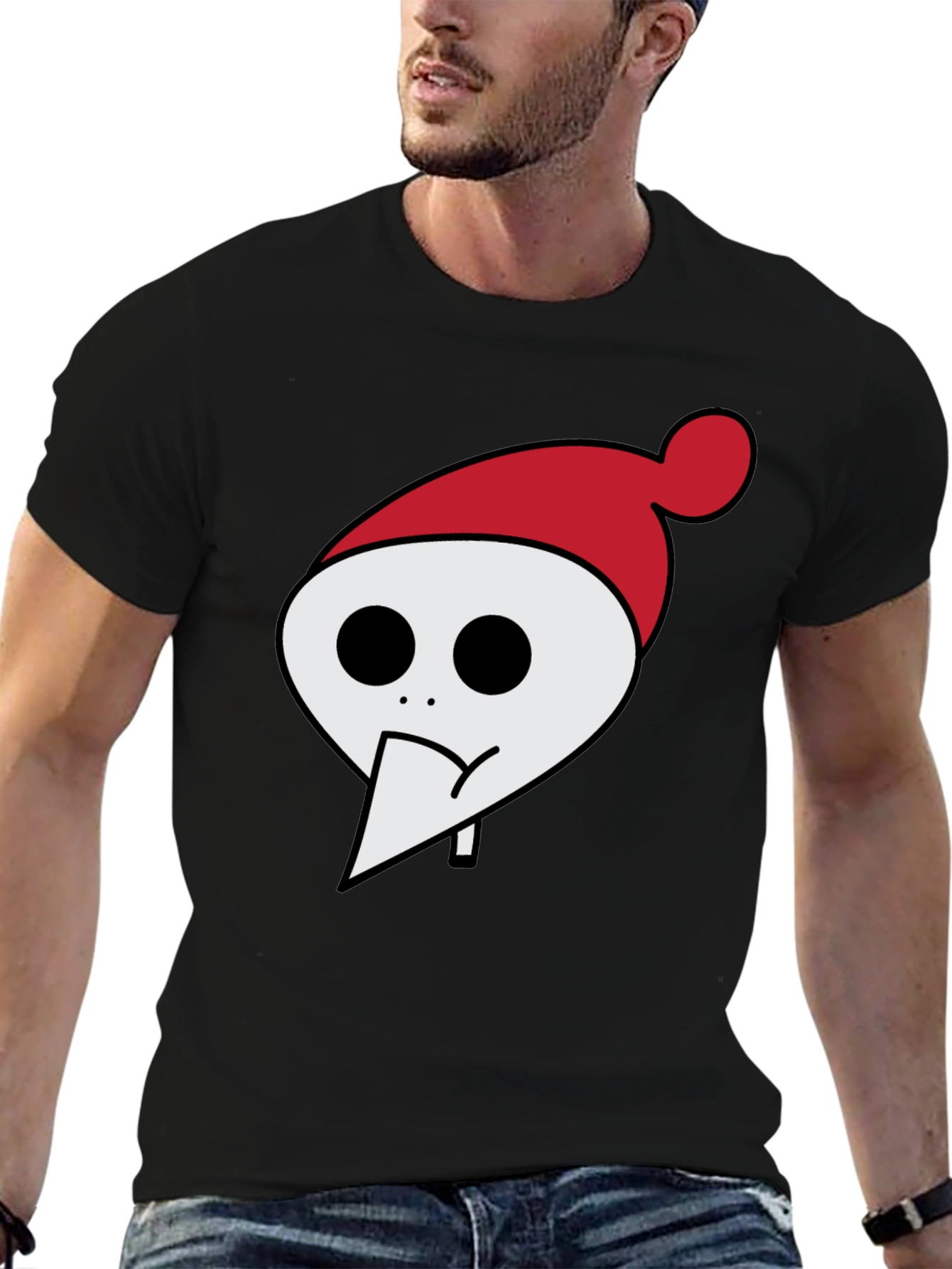 Black Whimsical Holiday Character Tee - Black view 6
