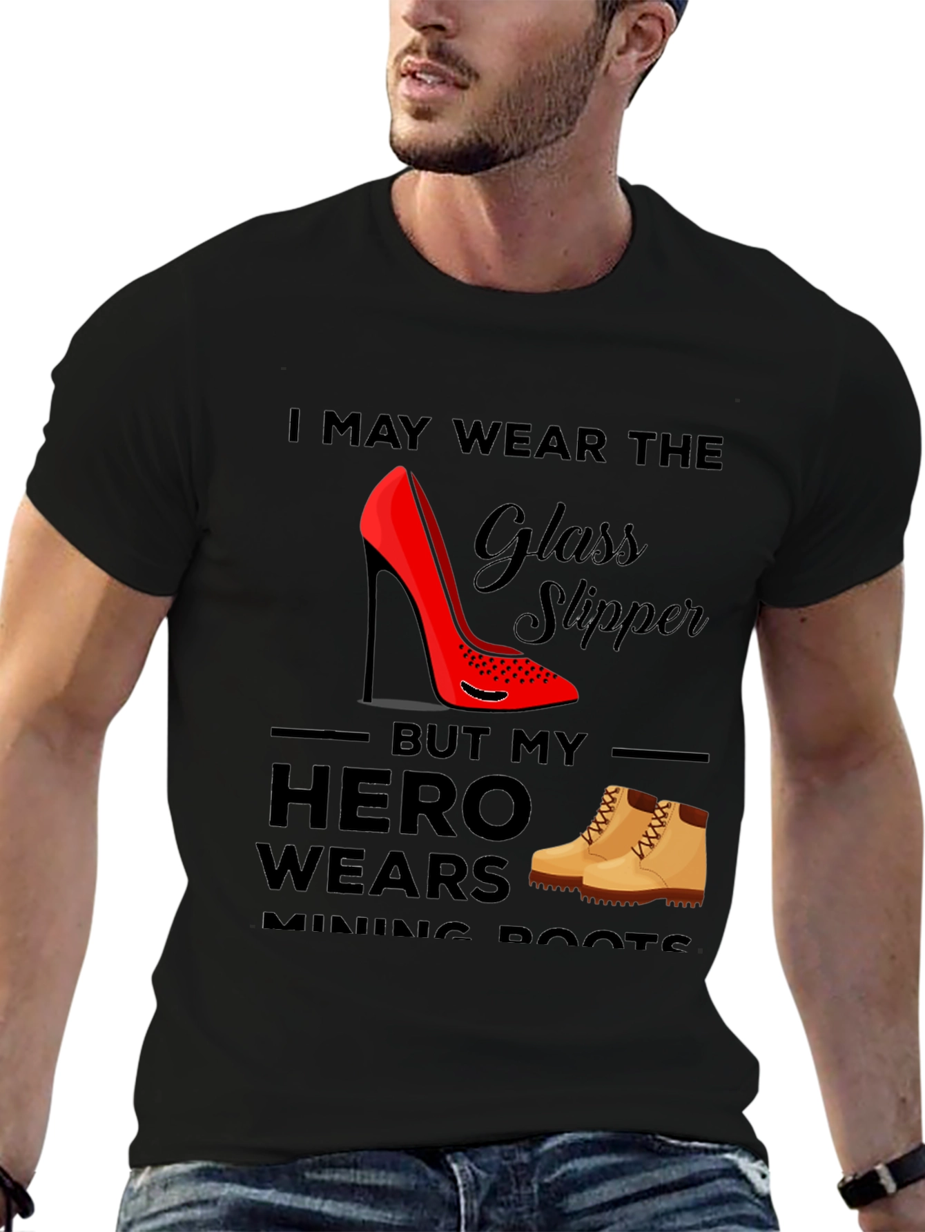 Black Glass Slipper & Mining Boots Tee view 6