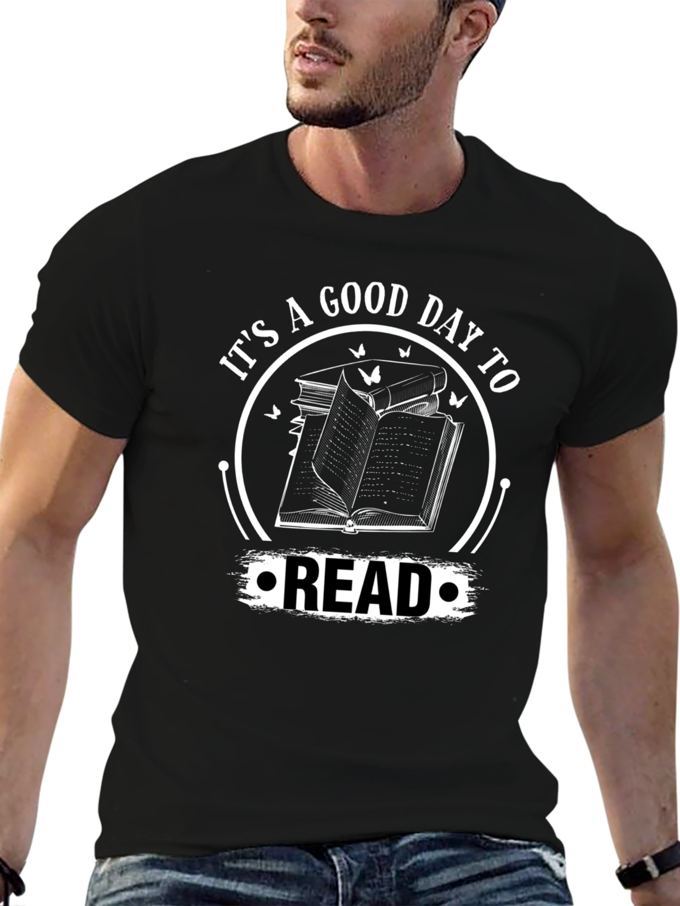 Black It's A Good Day To Read T-Shirt - Book Lover Tee view 6