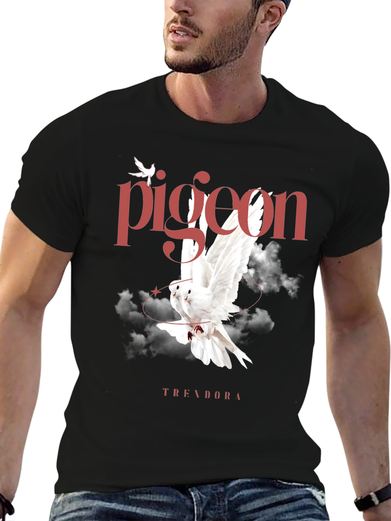 Black Pigeon Graphic Black T-Shirt - Trending Now! view 6