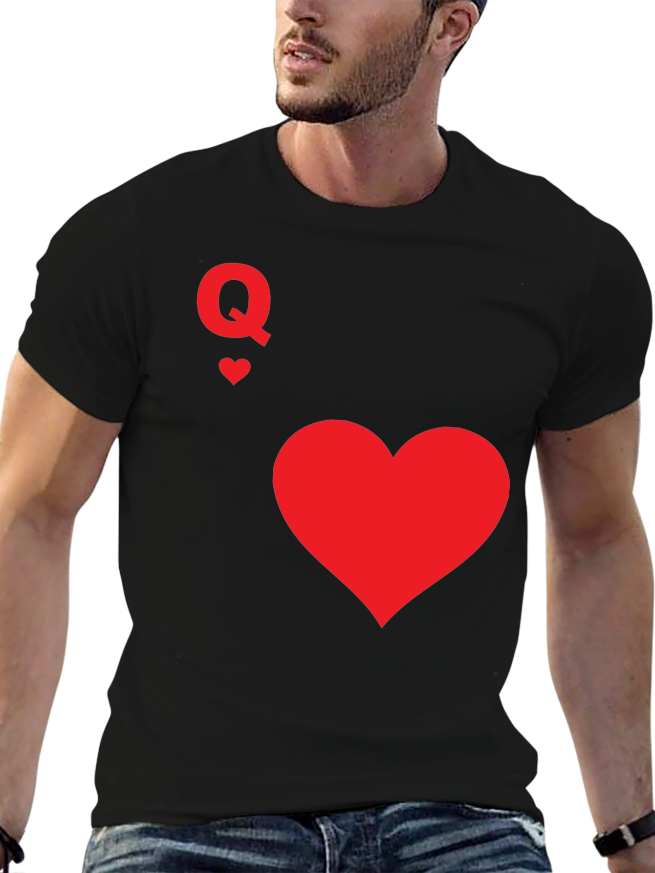 Black Queen of Hearts Black T-Shirt view 6