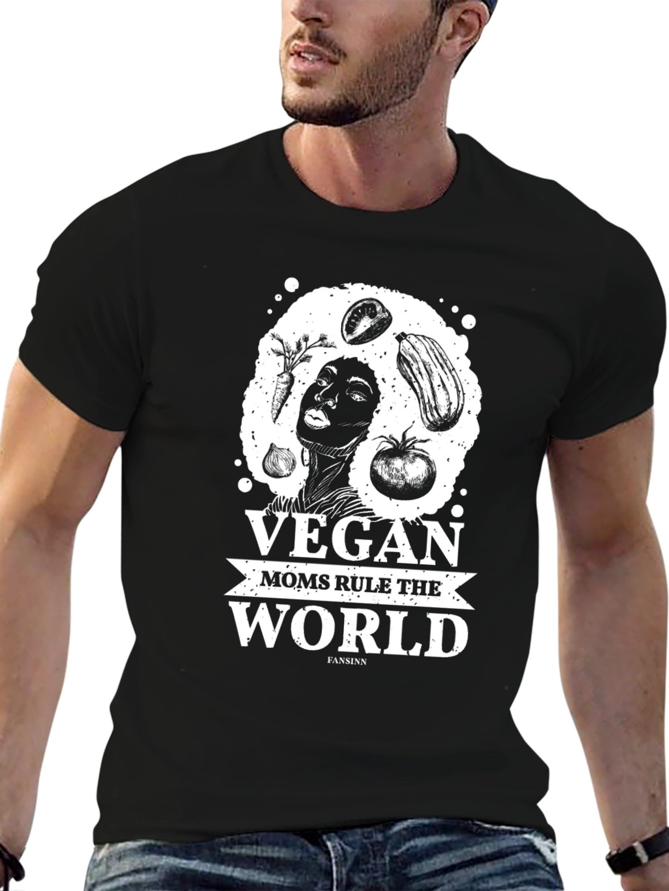 Black Vegan Moms Rule the World T-Shirt view 6