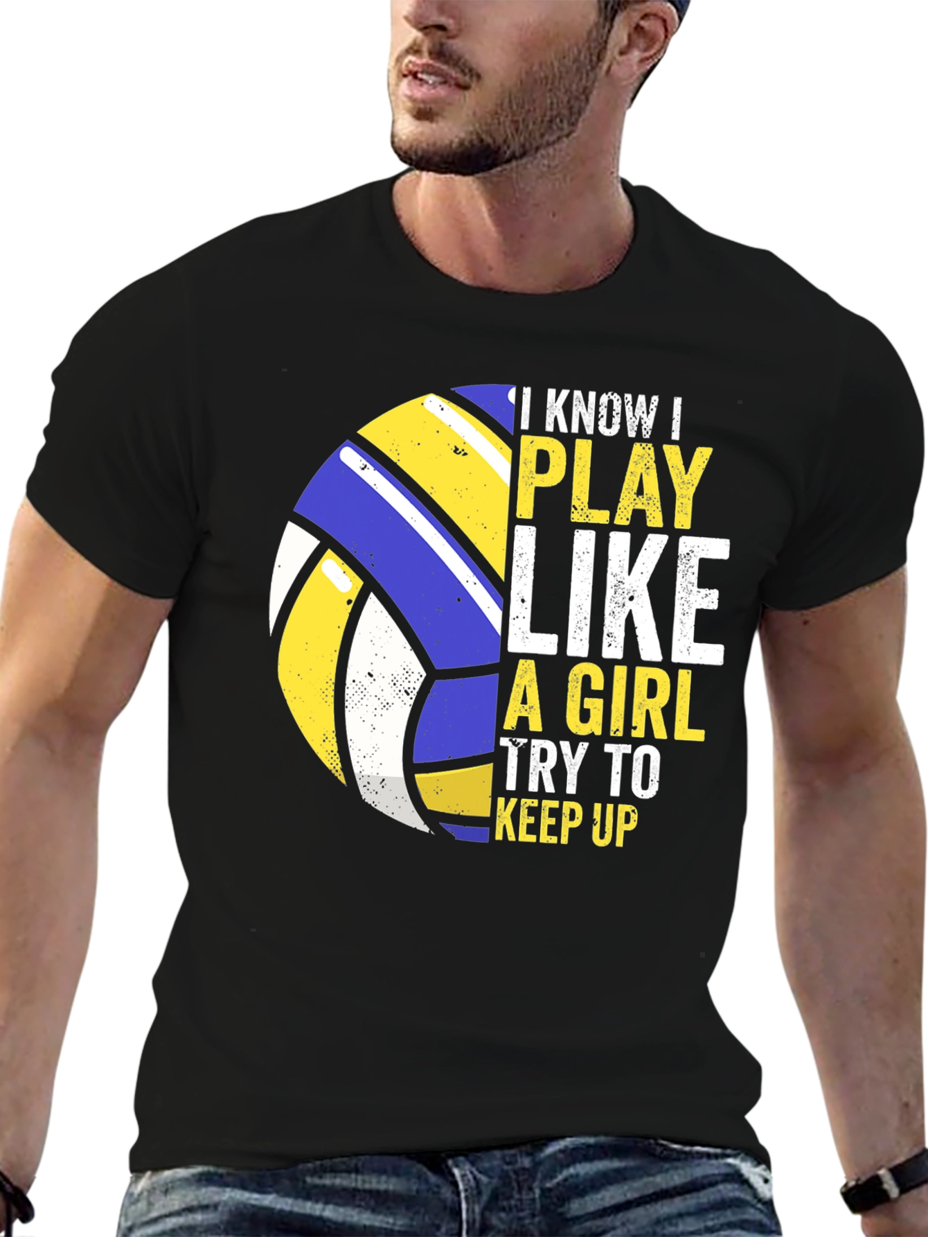 Black Volleyball Girl T-Shirt view 6